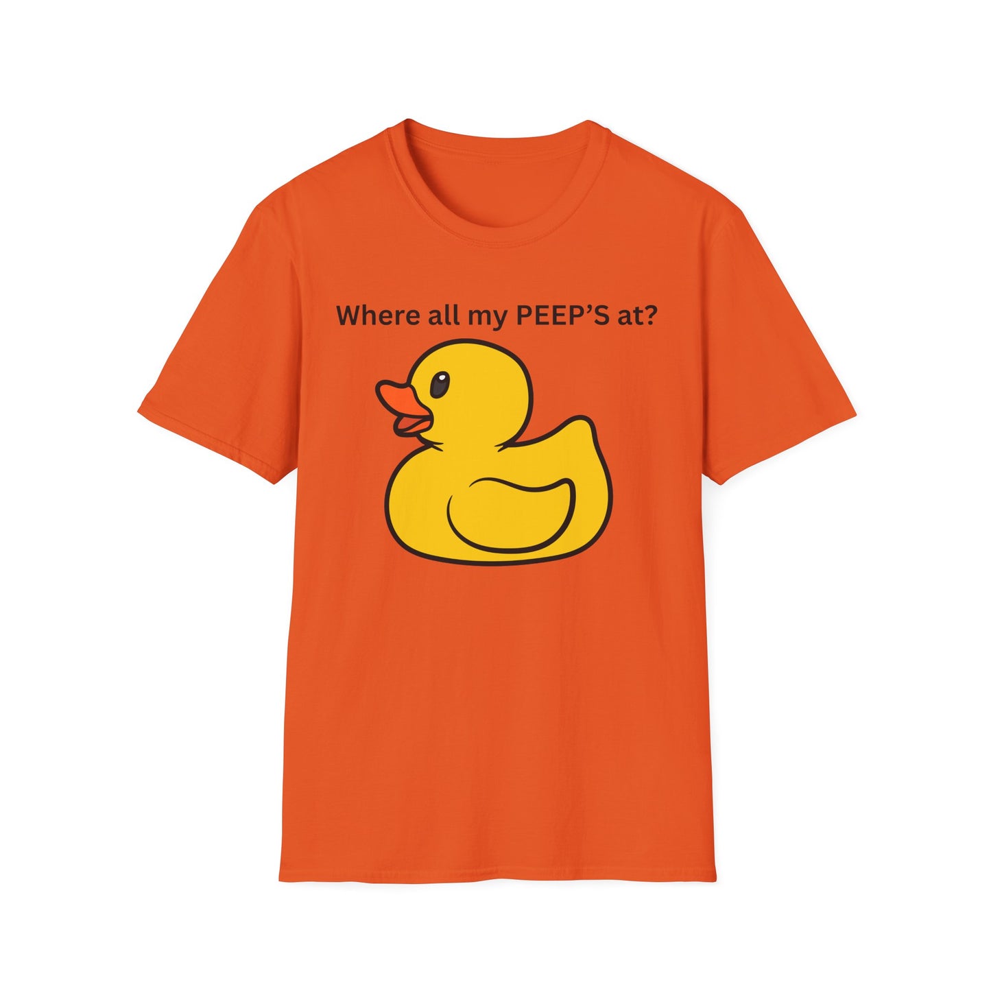 Cute Duck T-Shirt - Where All My PEEP'S At? | Fun Gift for Animal Lovers, Spring Celebrations, Easter