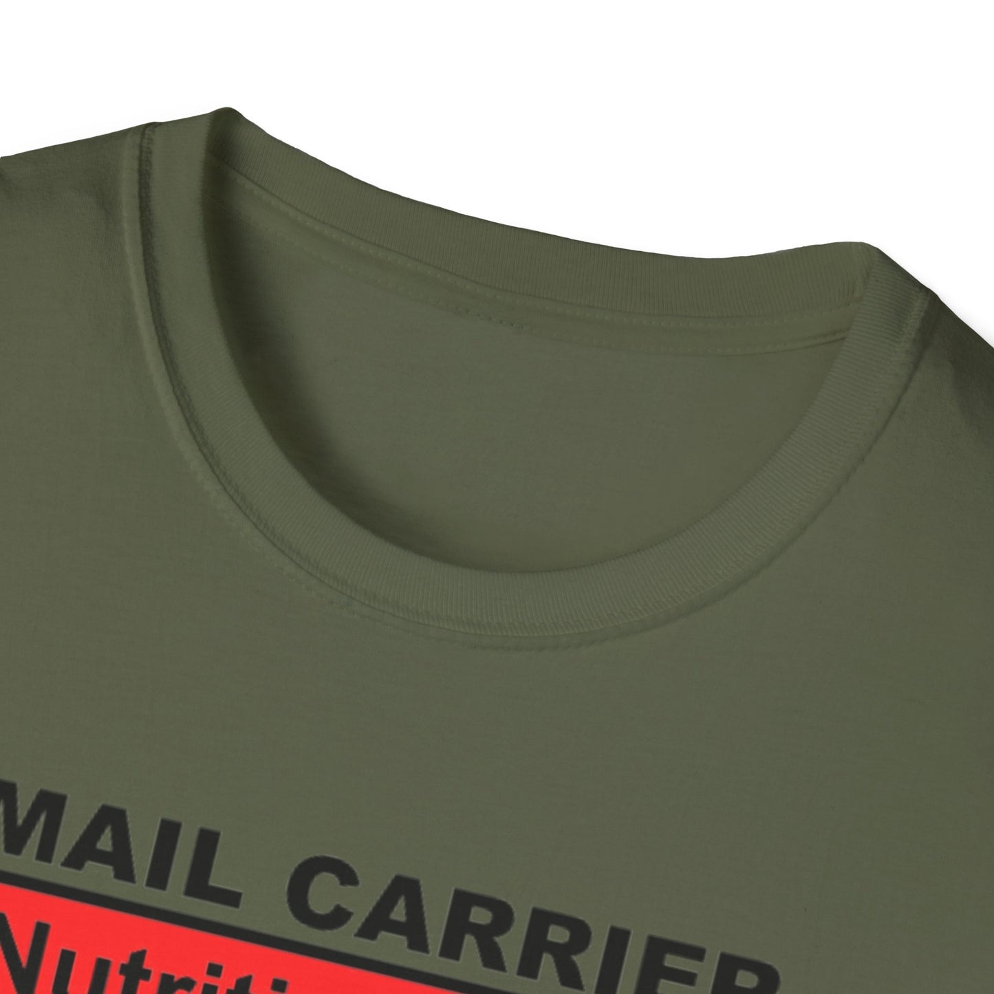 Mail Carrier Nutrition Facts Unisex Softstyle T-Shirt, Funny Gift for Postal Workers, Delivery Staff Tee, Unique Graphic Tee, Casual Wear
