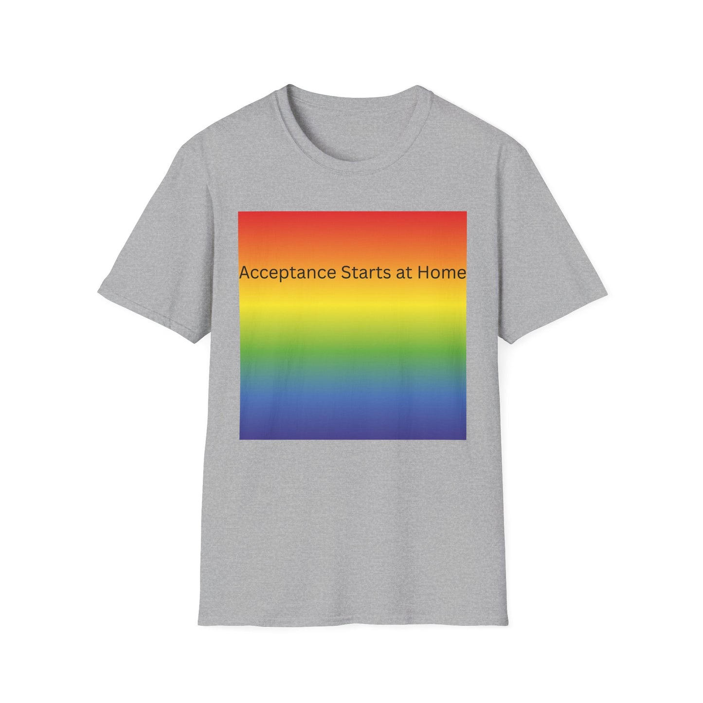 Acceptance Starts at Home T-Shirt | Rainbow Pride Tee