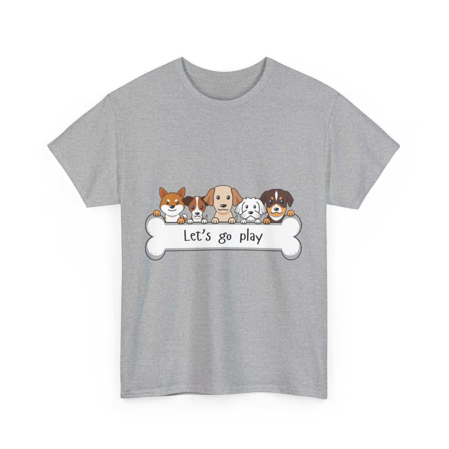 Let's Go Play Dog Lover Tee, Cute Pet T-Shirt, Animal Lover Gift, Unisex Cotton Shirt, Dog Mom Tee, Playful Pet Apparel