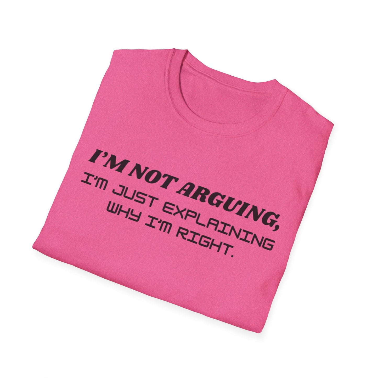 I'm Not Arguing Unisex Softstyle T-Shirt, Funny Quote Tee, Gift for Friends, Humor T-Shirt, Casual Wear, Everyday T-Shirt