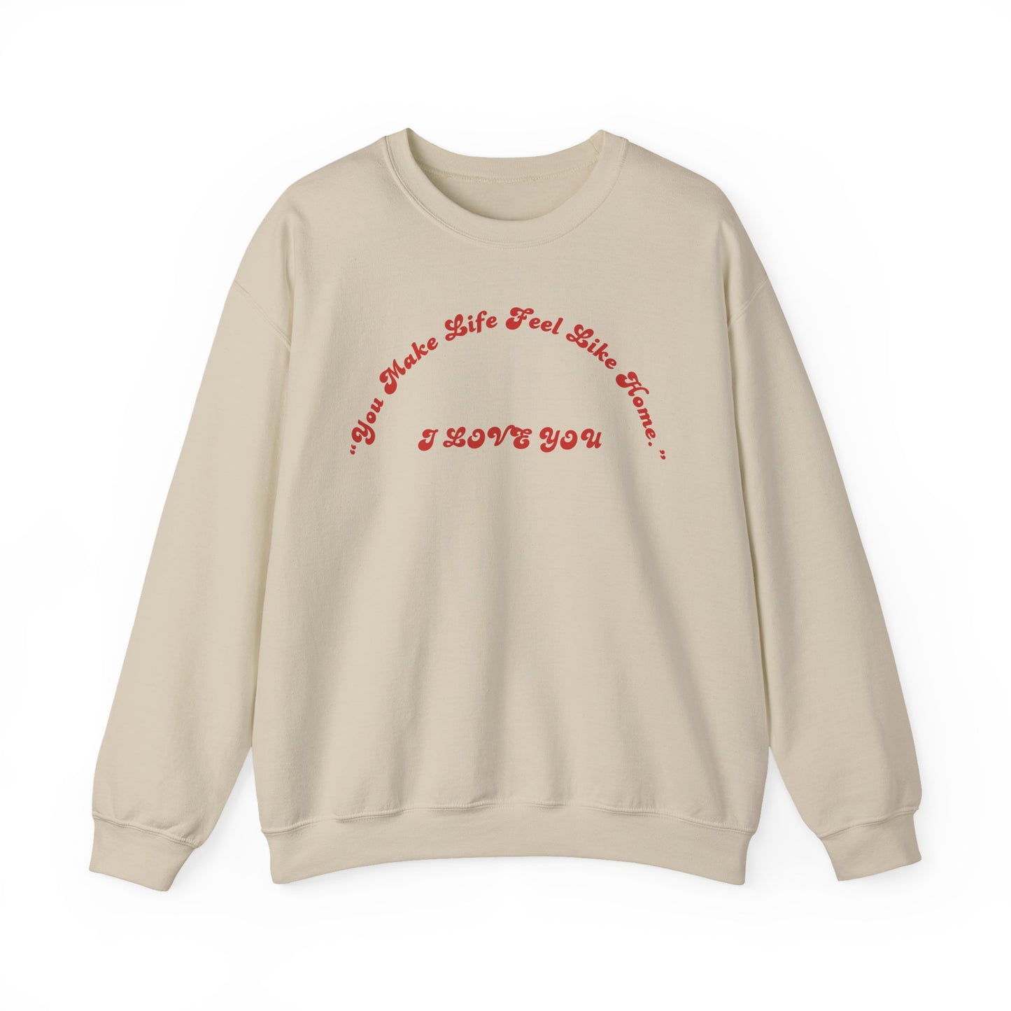 I Love You Crewneck Sweatshirt — Retro Red Script Valentine Sweatshirt