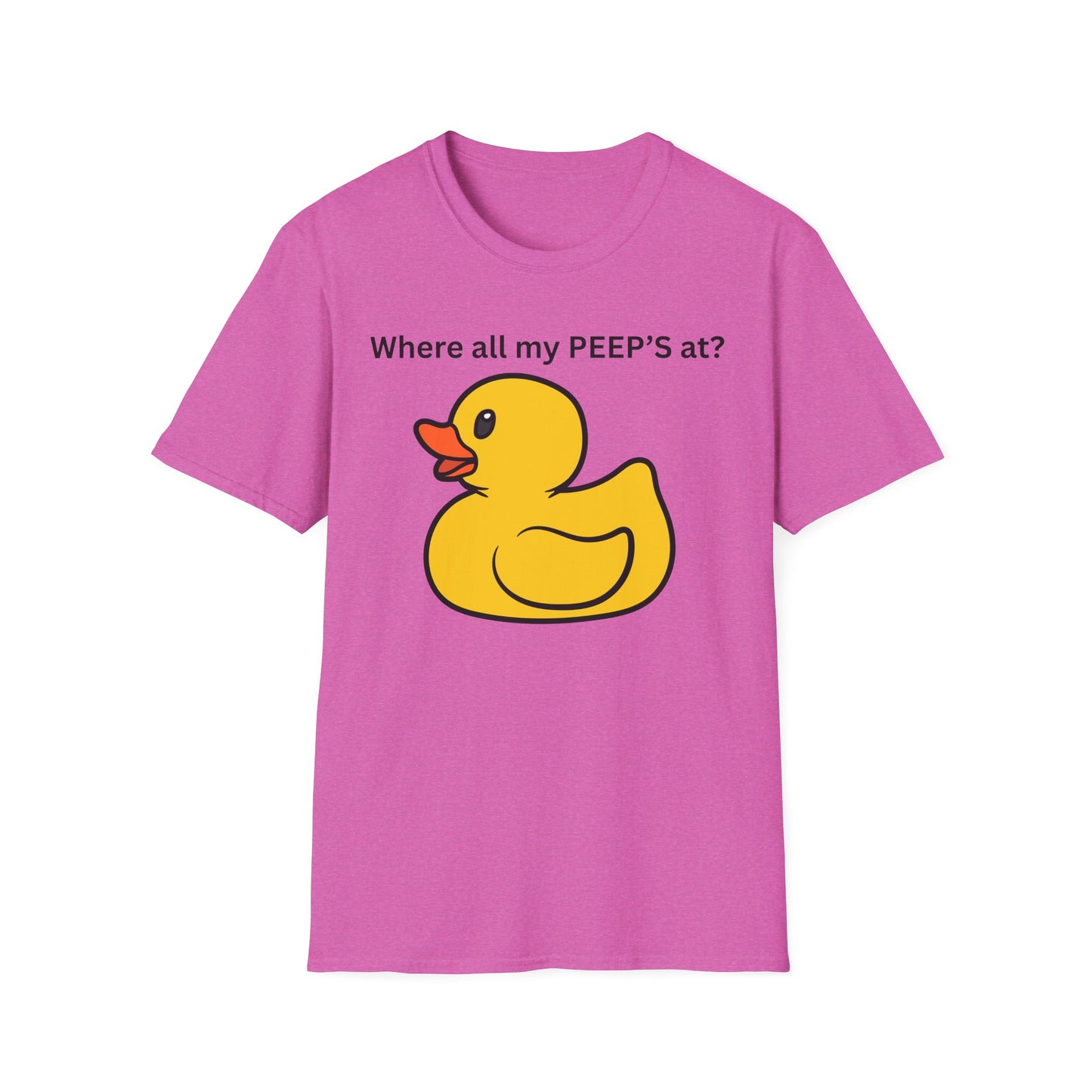 Cute Duck T-Shirt - Where All My PEEP'S At? | Fun Gift for Animal Lovers, Spring Celebrations, Easter