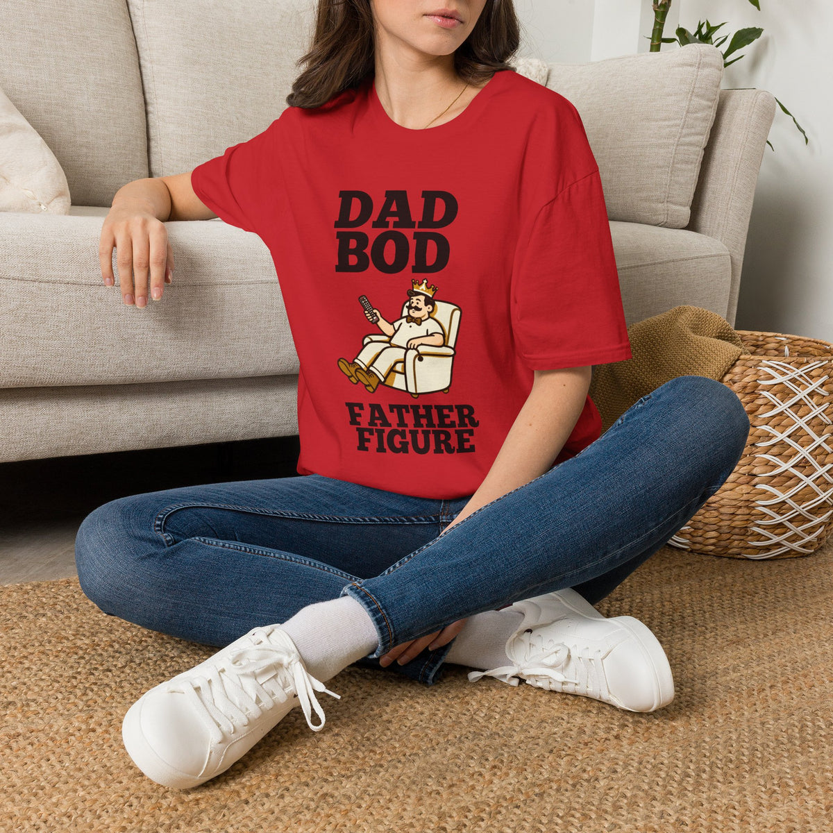 Dad Bod King illustration T-Shirt | Father Figure typography tee