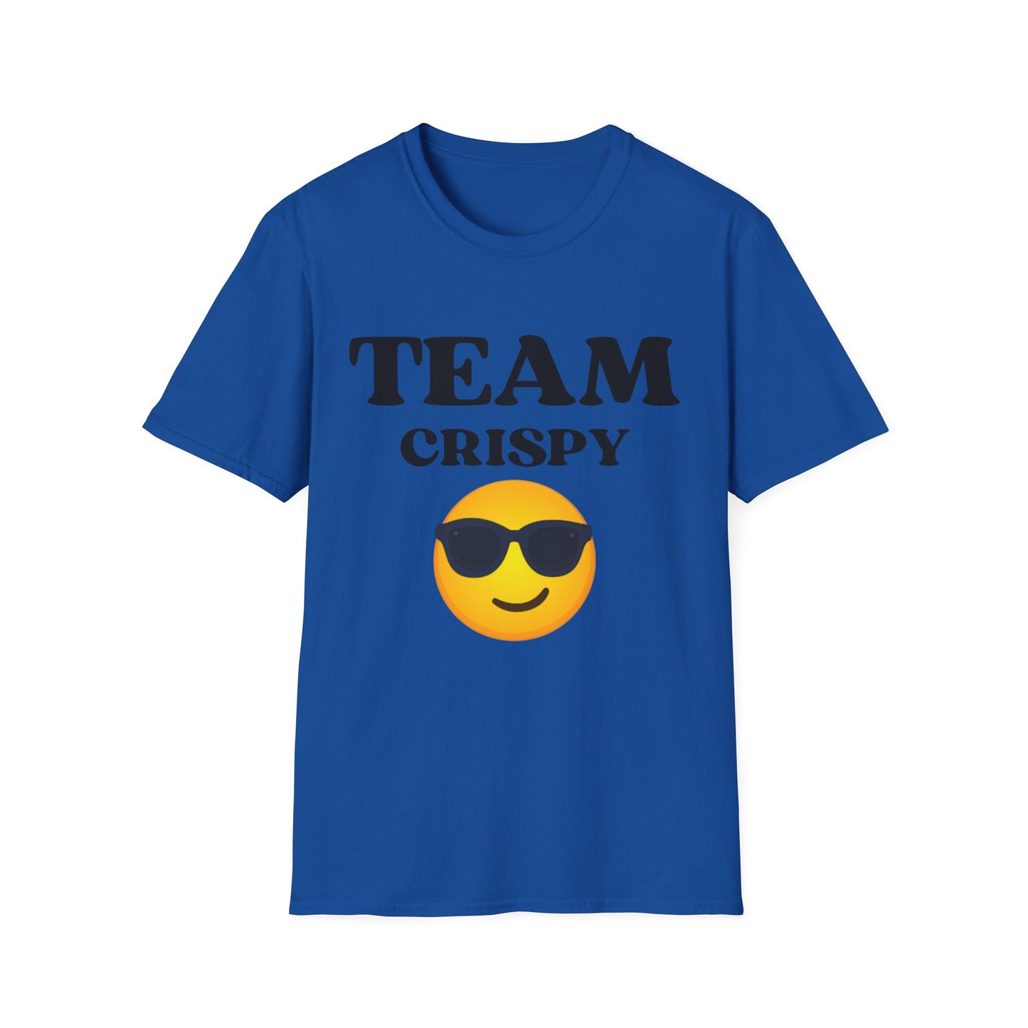 Retro Team Crispy T-Shirt, Fun Unisex Tee for Friends, Casual Summer Shirt, Gift for Team Spirit, Emoji Graphics