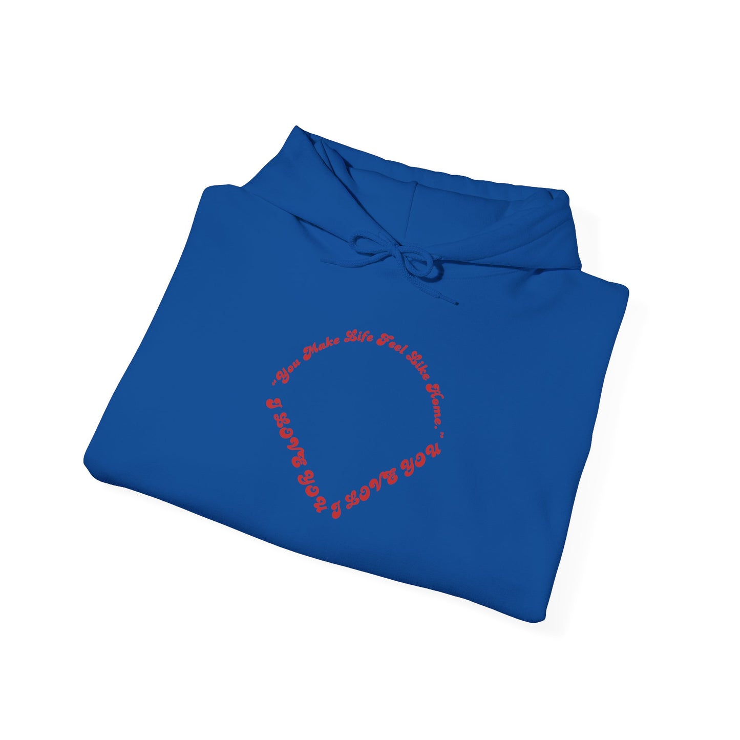 Heart Script Hoodie — Minimal Heart Text Graphic Pullover