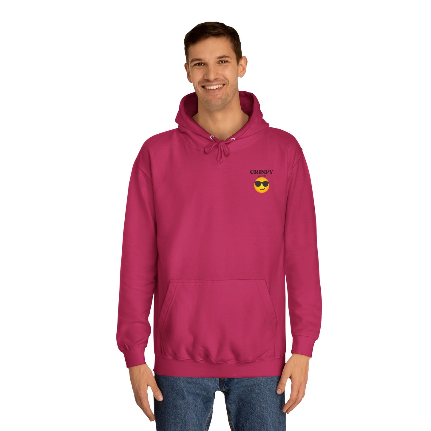 Crispy Emoji Unisex College Hoodie, Cool College Apparel, Casual Wear, Gift for Students, Trendy Fashion Piece, Classy Loungewear