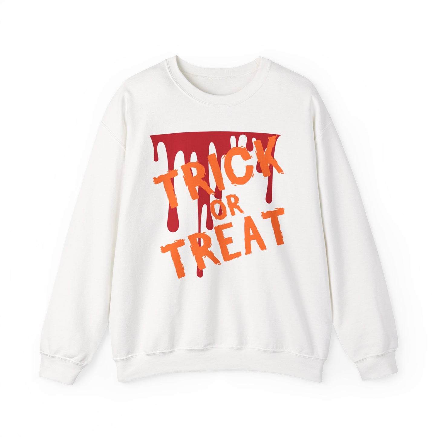 Halloween-Inspired Crewneck Sweatshirt | Cozy Unisex Sweater, Trick or Treat Design, Fall Fashion, Spooky Season Apparel