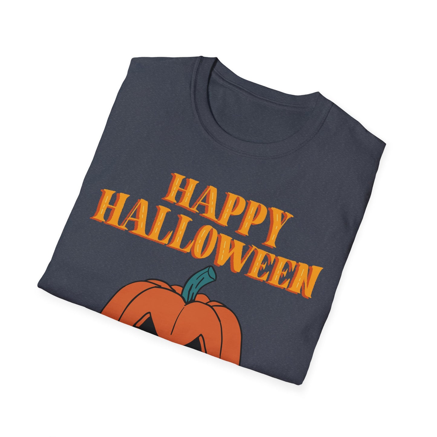 Happy Halloween Pumpkin Unisex T-Shirt, Halloween Apparel, Fall Outfit, Pumpkin Shirt, Spooky Season Tee, Gift for Halloween Lovers