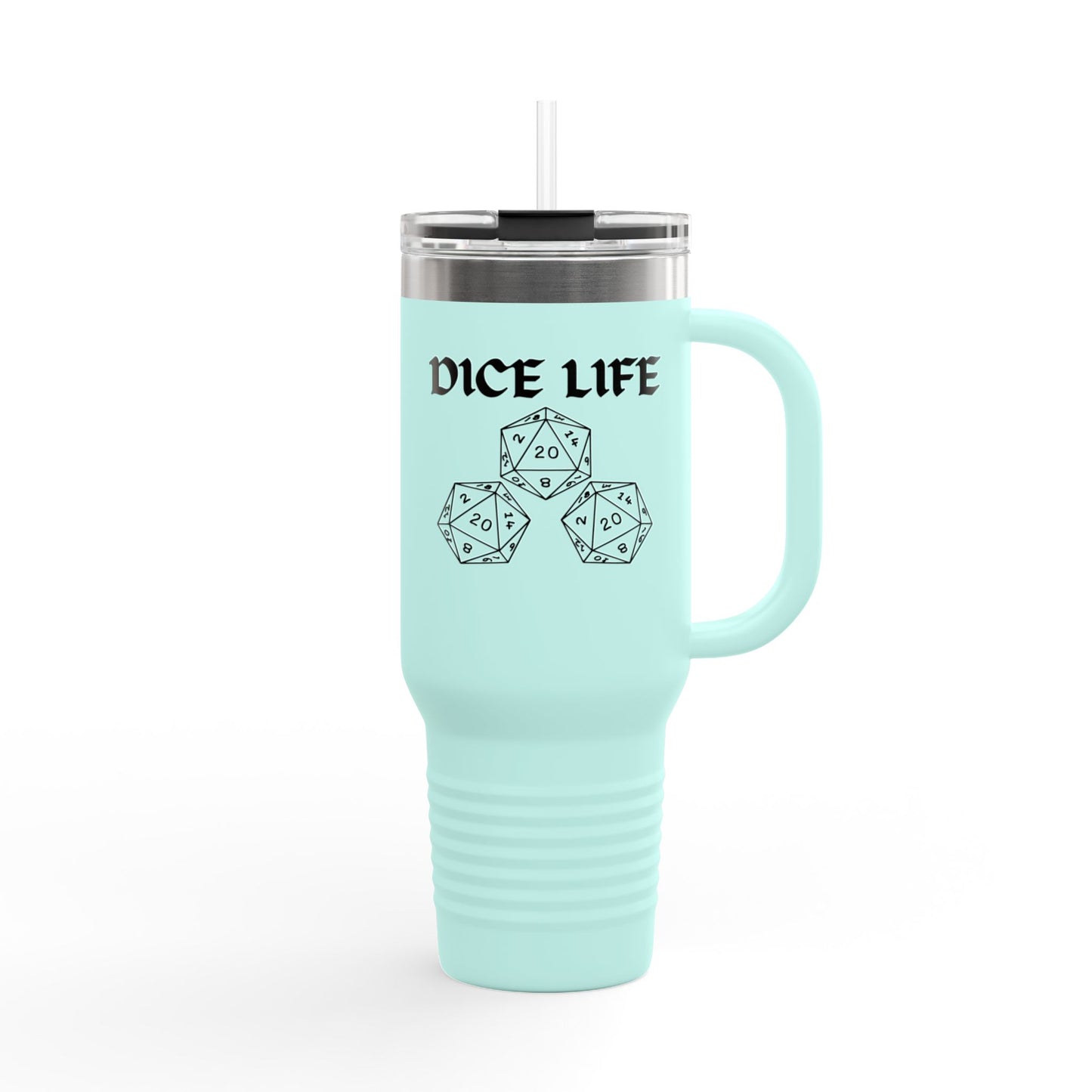 Dice Life Insulated Travel Mug, 40oz | Perfect for Gamers, Strong Design, Great for Parties, Gifts for RPG Fans, Outdoor Adventures