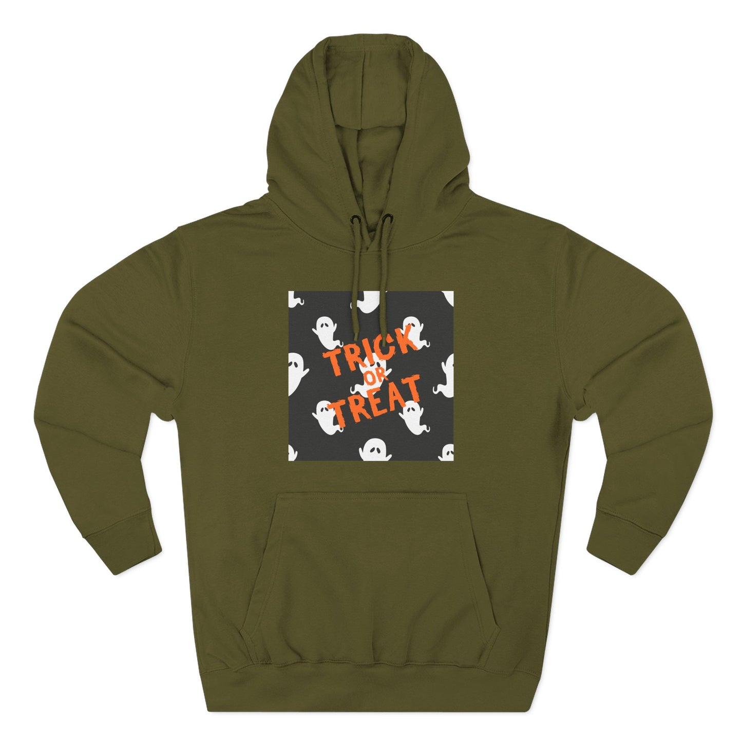 Halloween Ghost Fleece Hoodie, Trick or Treat Hoodie, Cozy Sweatshirt, Spooky Apparel, Fall Fashion, Halloween Costume