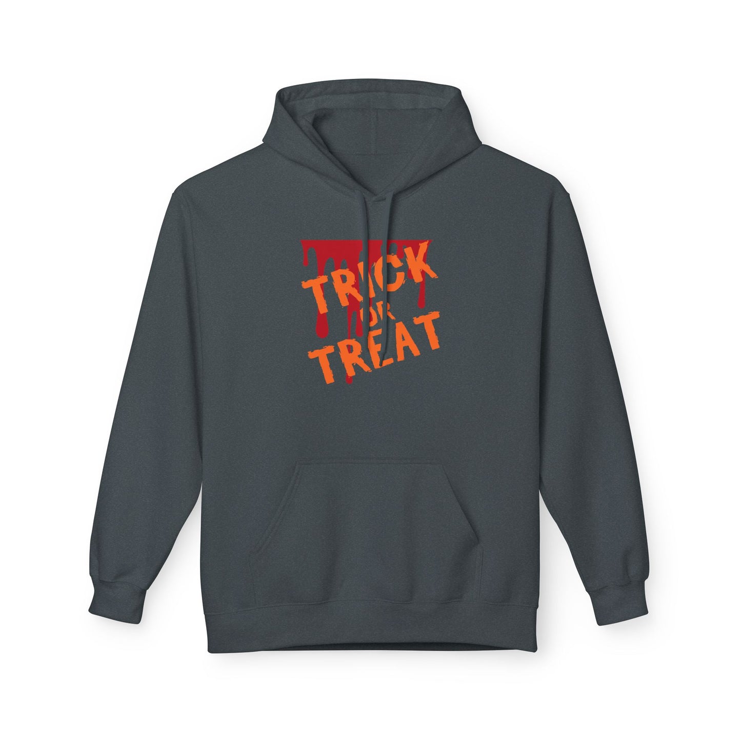 Trick or Treat Fleece Hoodie, Halloween Hoodie, Unisex Pullover, Cozy Fall Layer, Spooky Sweatshirt, Festival Apparel