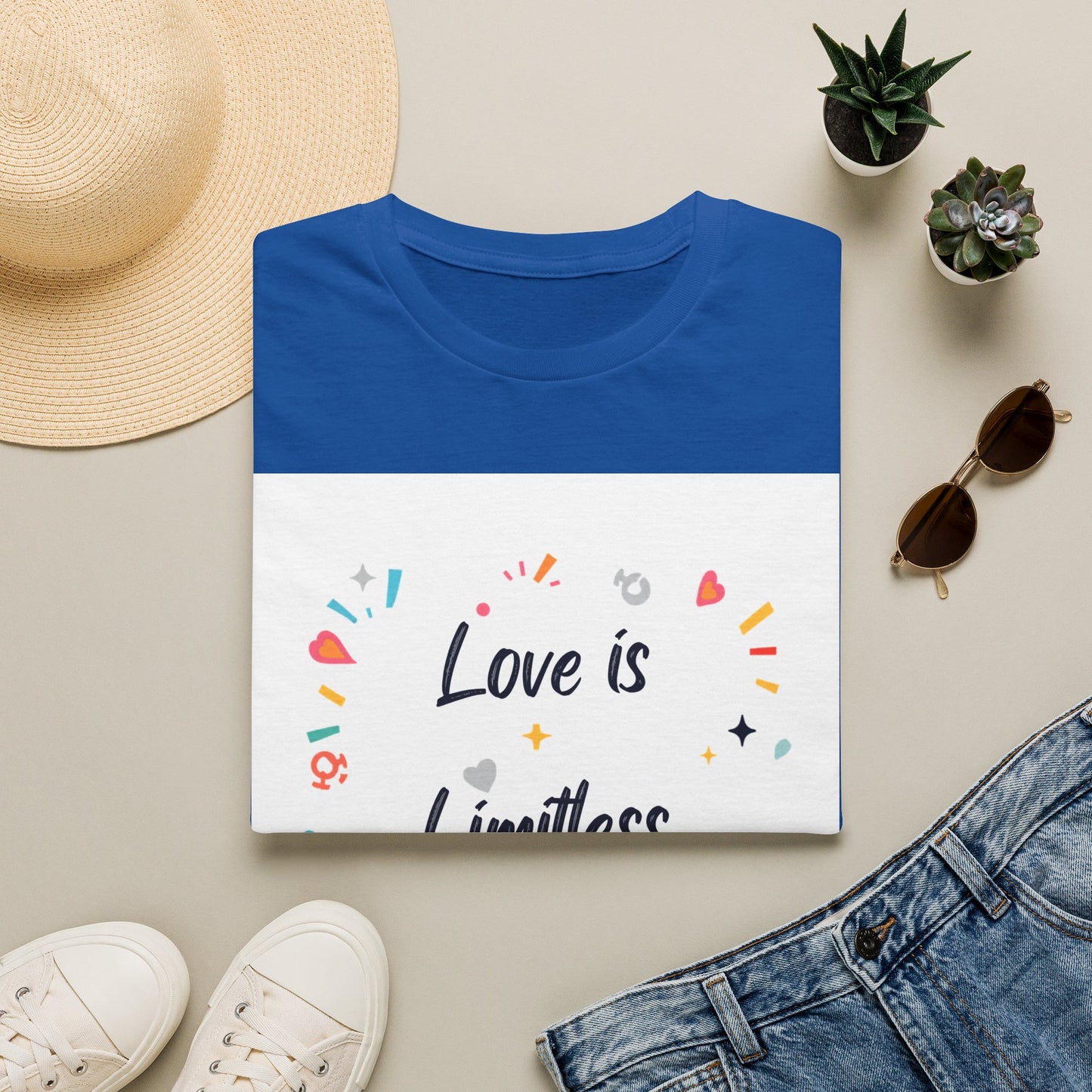 Love Is Limitless T-Shirt | Inspirational Pride Rainbow Heart Design