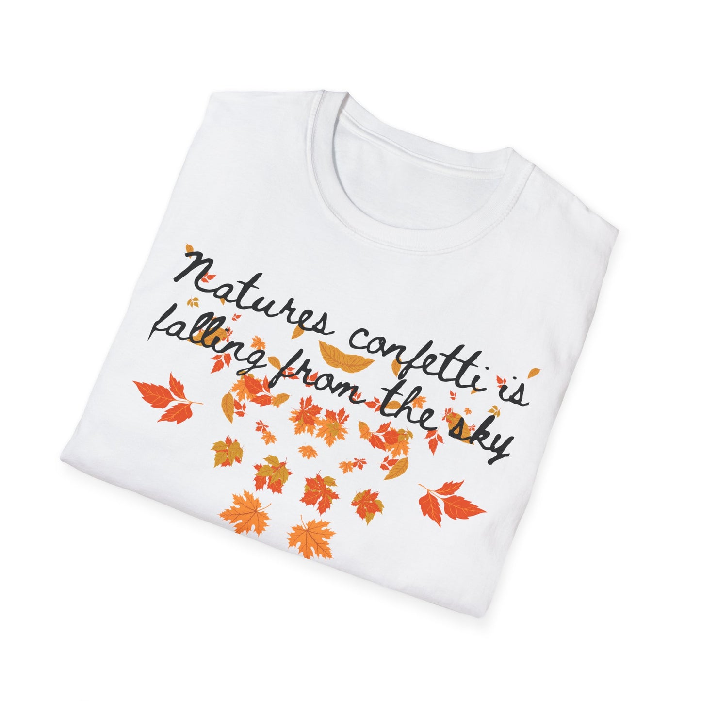 Fall Nature Confetti T-Shirt | Autumn Apparel, Seasonal Gift, Cute Casual Wear, Outdoor Adventures, Thanksgiving Shirts