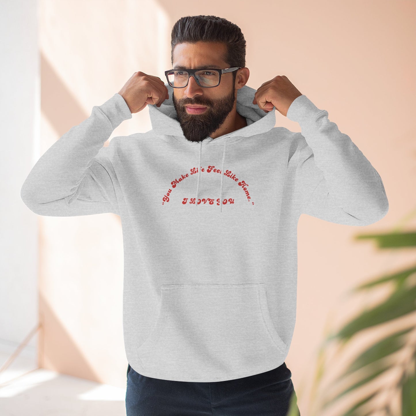 Minimalist White Hoodie with Red Script – 'I Hope You' Comfort Pullover