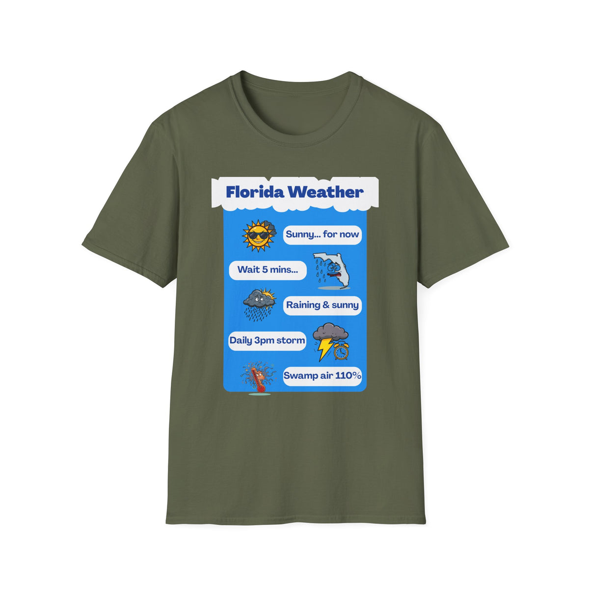 Florida Weather T-Shirt | Sunny... for now text graphic