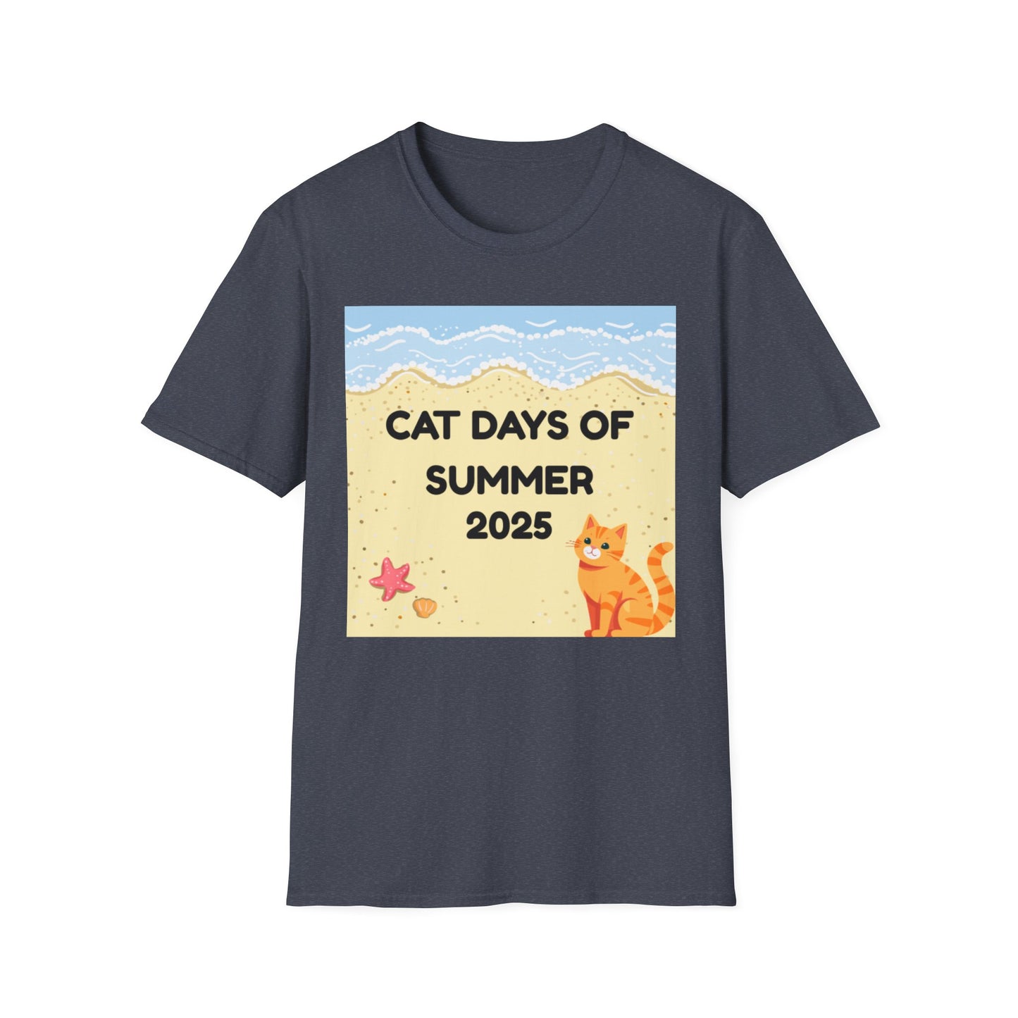 Cat Days of Summer T-Shirt, Fun Summer Tee, Cat Lover Gift, Beach Vibe Shirt, Summer Party Attire, 2025 Celebration T-Shirt