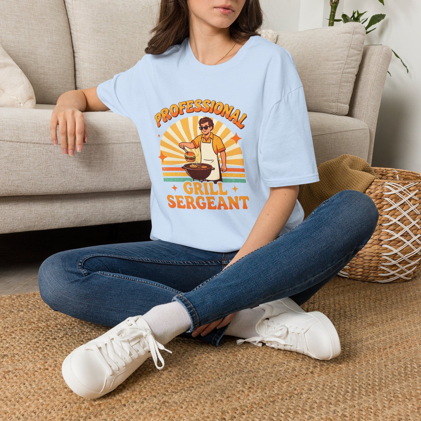 Professional Grill Sergeant T-Shirt | BBQ Chef Illustration