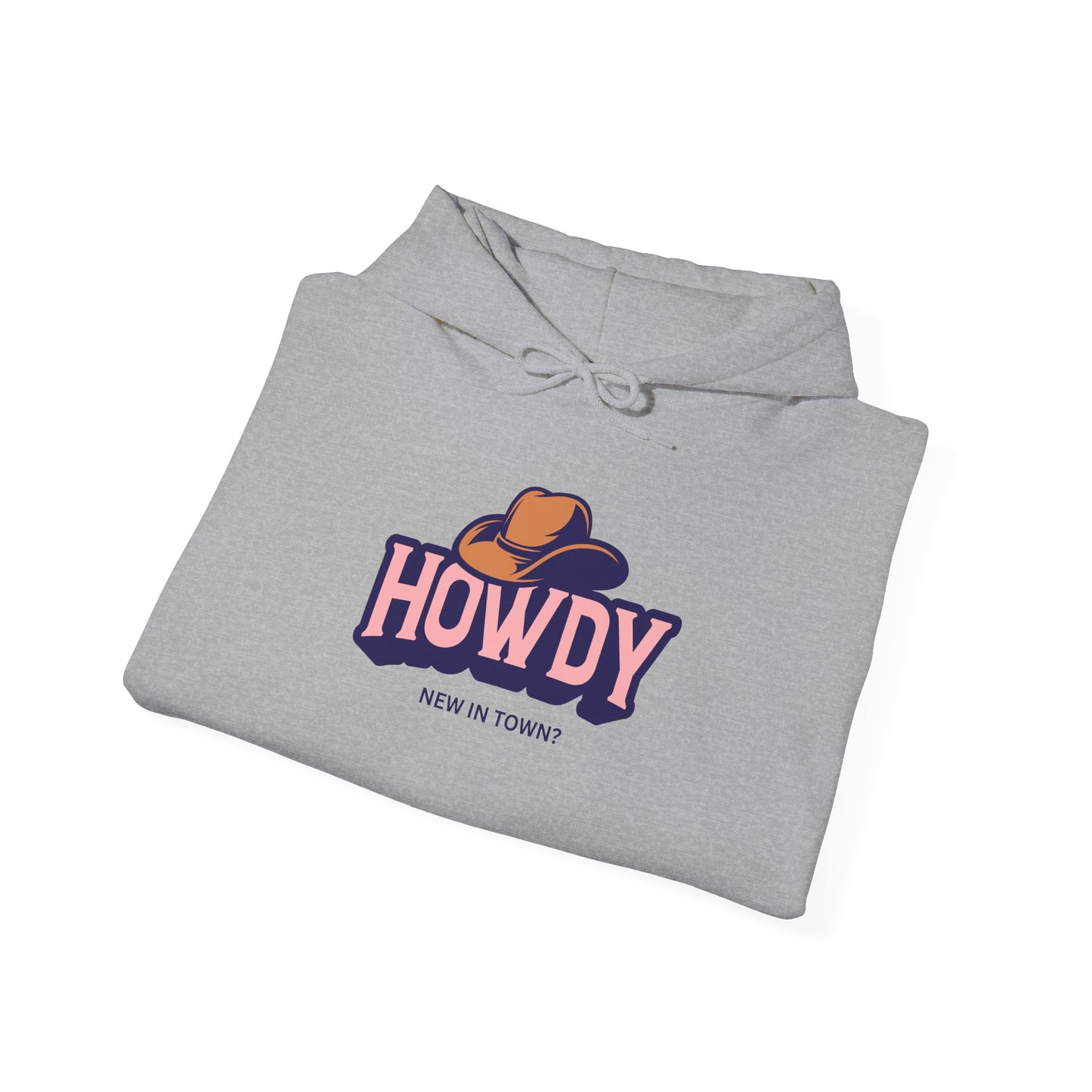 Howdy Cowboy graphic Hoodie | Western hat illustration, retro script
