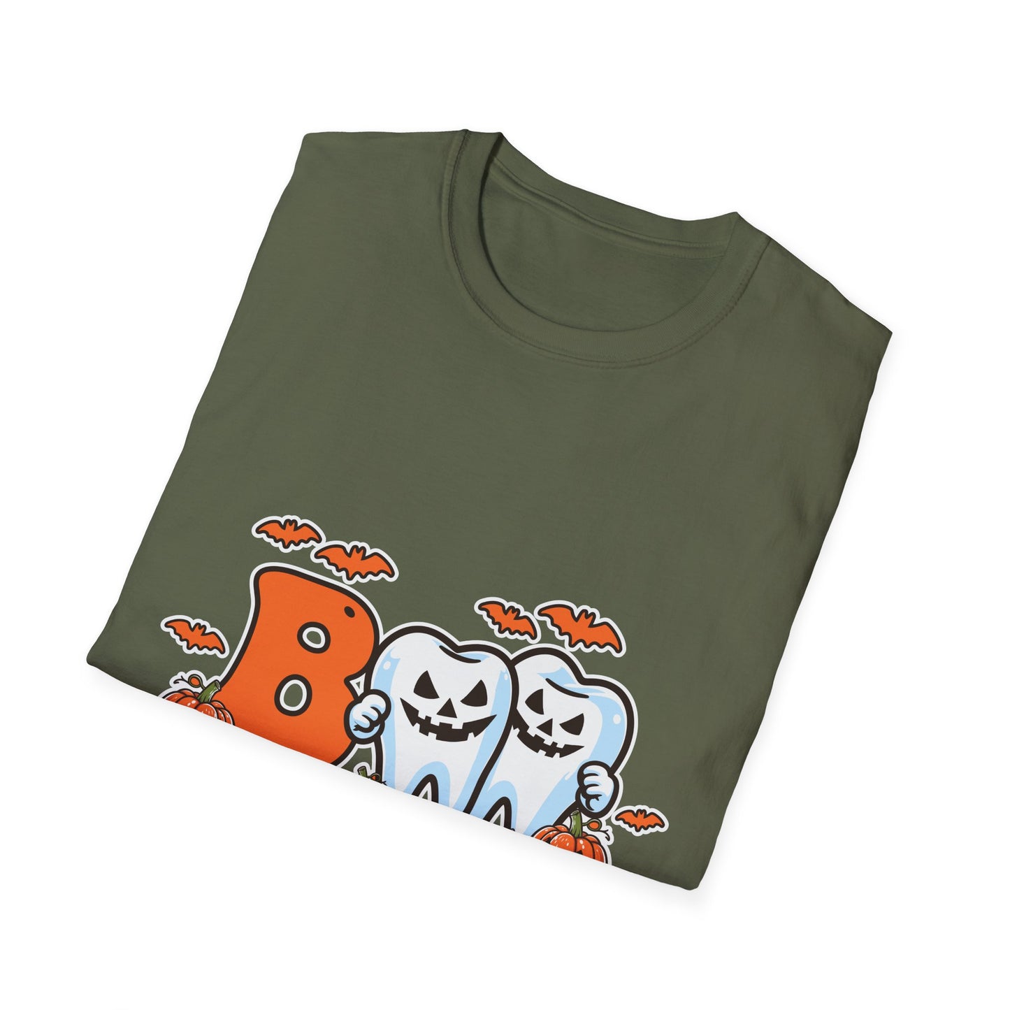 Halloween Themed Unisex Softstyle T-Shirt, Boo Shirt, Spooky Tee, Trick or Treat Shirt, Casual Halloween Wear, Fall Fashion