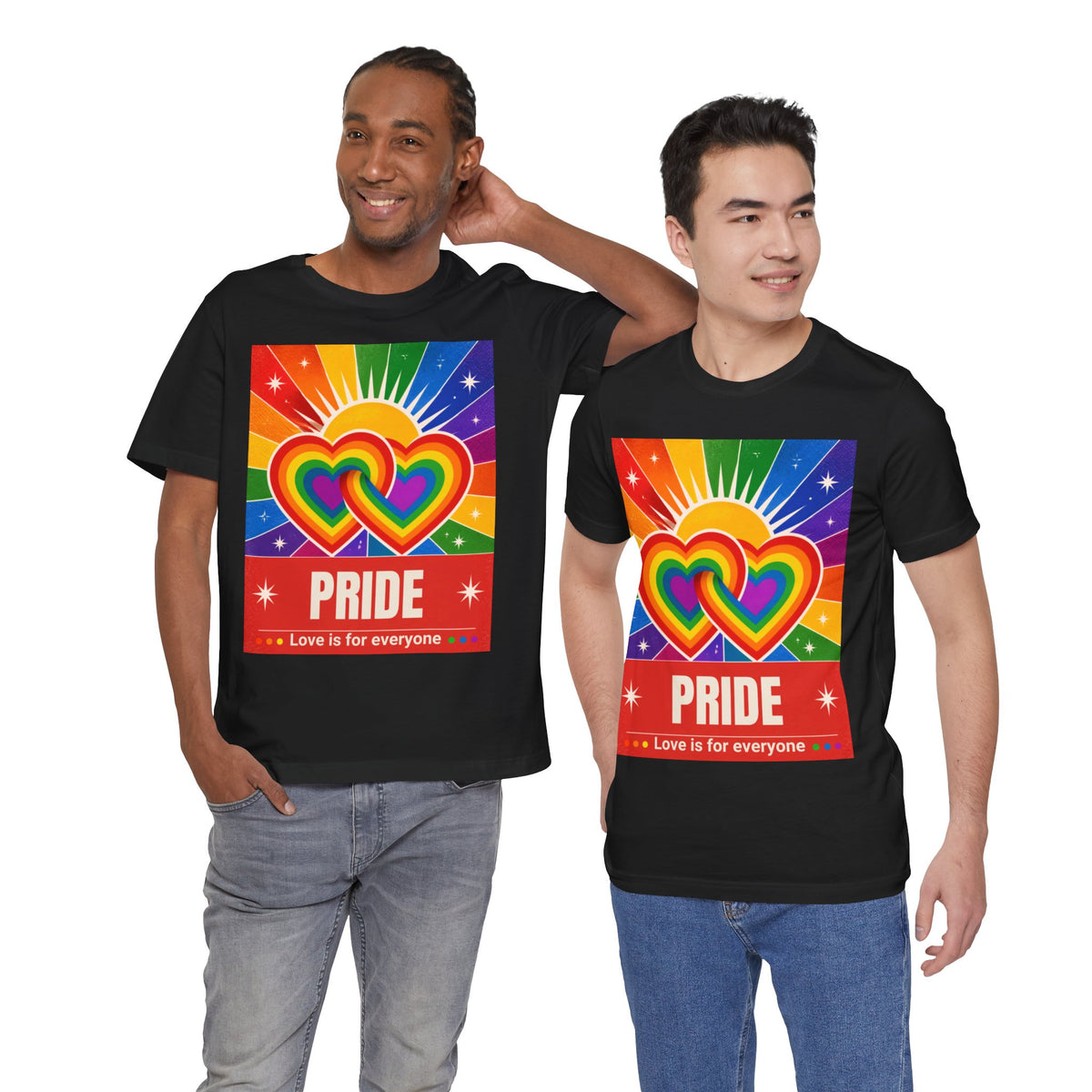 Rainbow Double Hearts Pride Tee | Love Is For Everyone