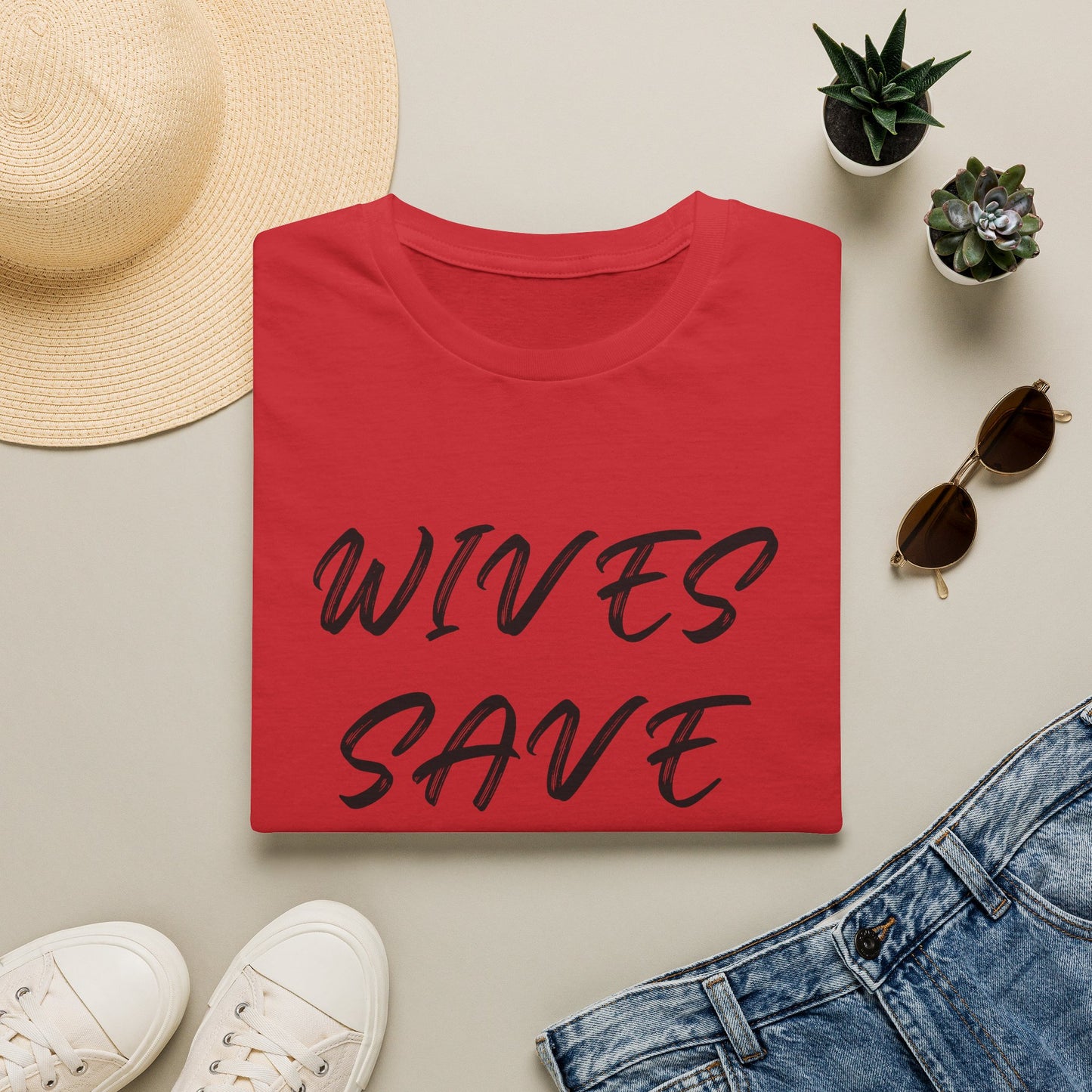 Wives Save Lives T-Shirt | Script Typography, Awareness Tee