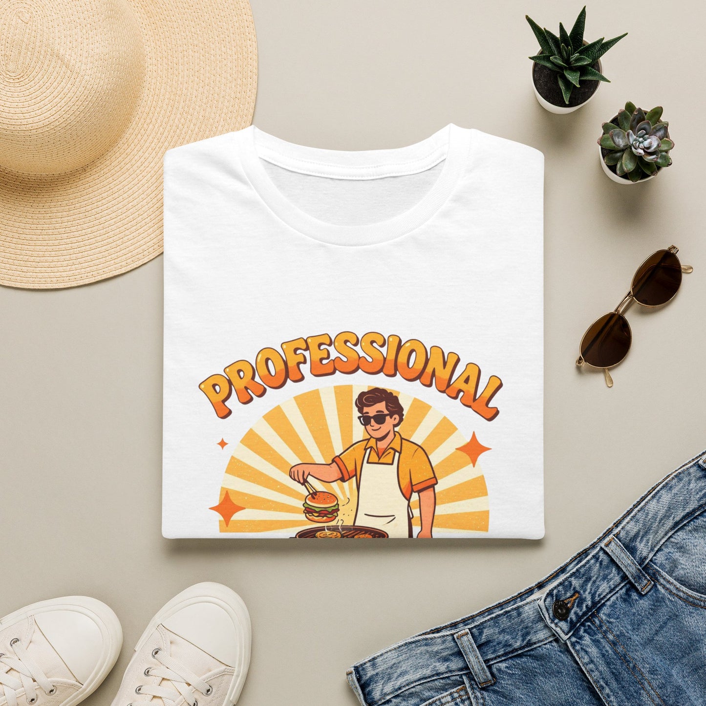 Professional Grill Sergeant T-Shirt | BBQ Chef Illustration
