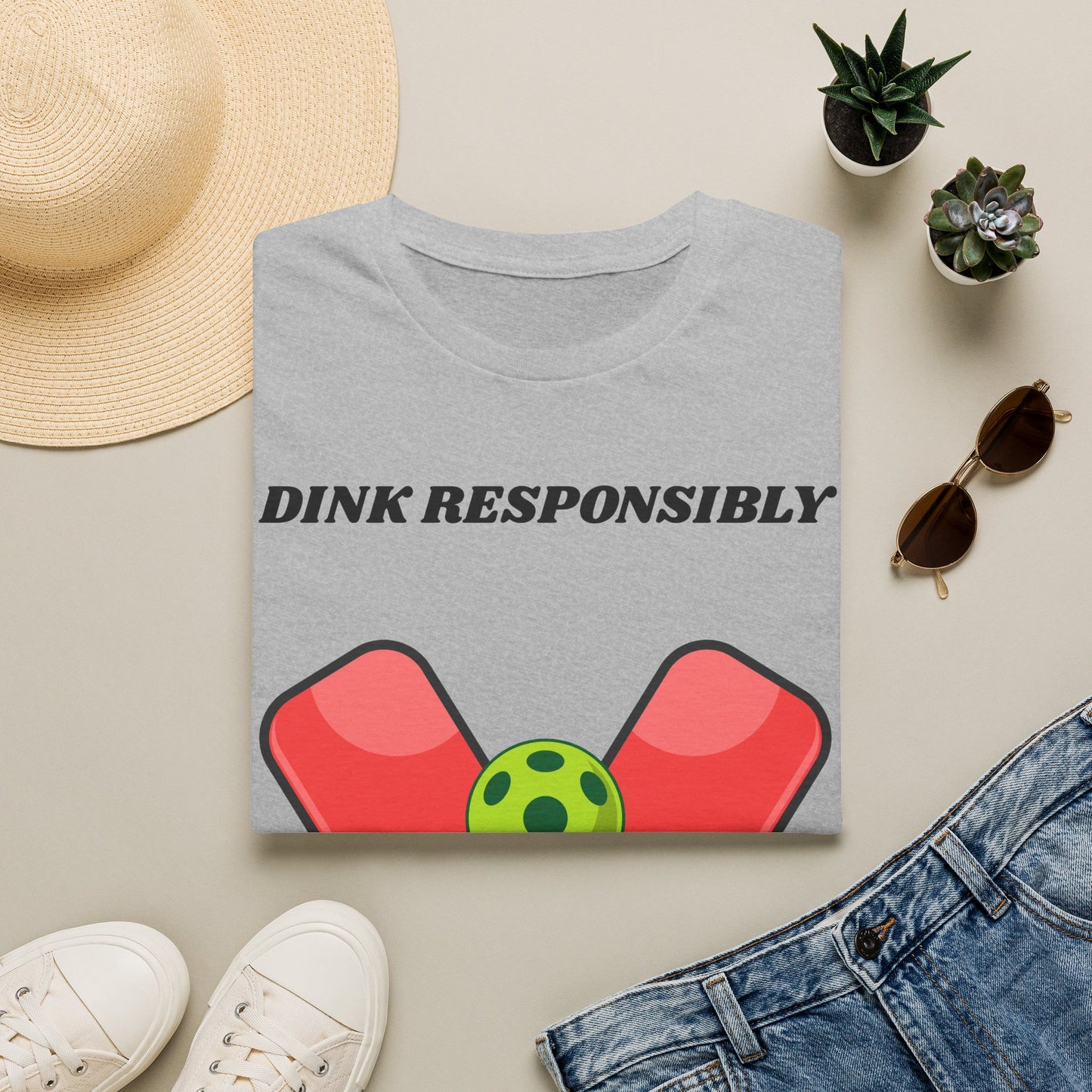 Dink Responsibly pickleball paddles and ball T-Shirt | Pickleball graphic tee