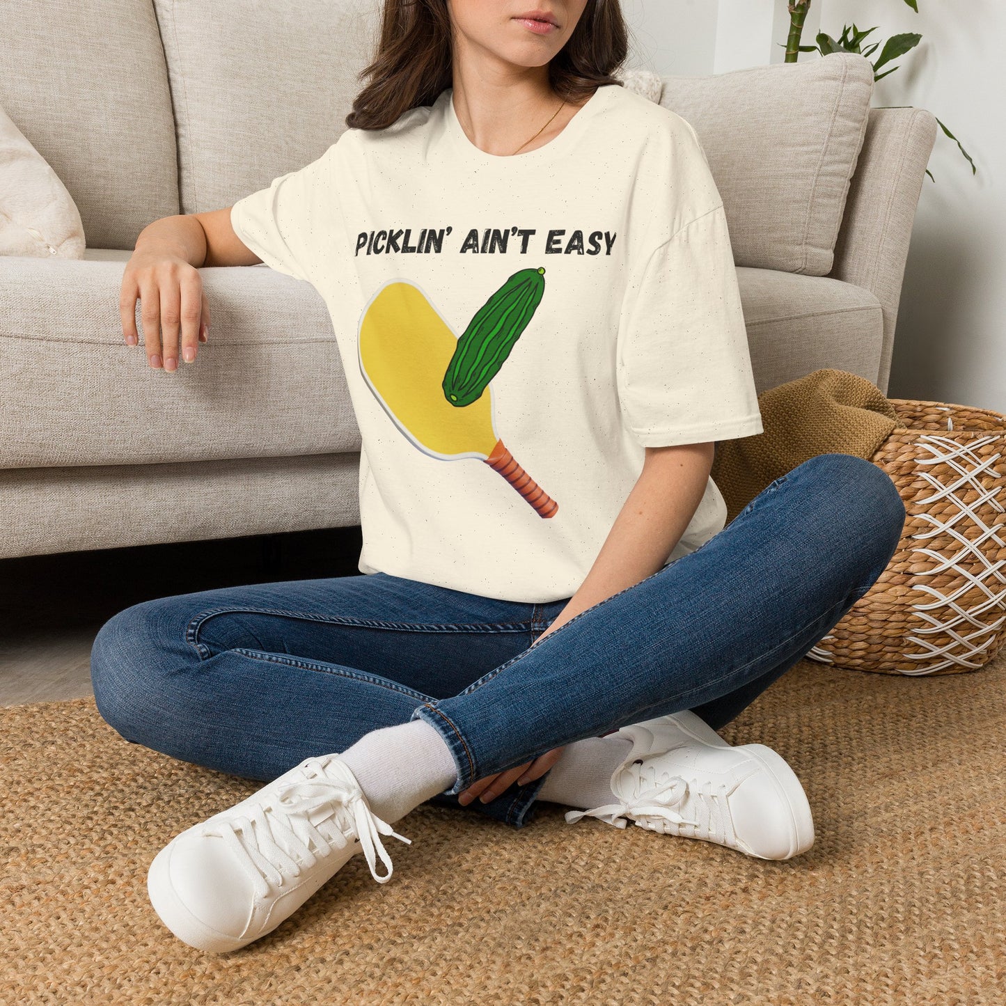 Picklin' Ain't Easy Pickleball Paddle T-Shirt | Funny Pickleball Shirt