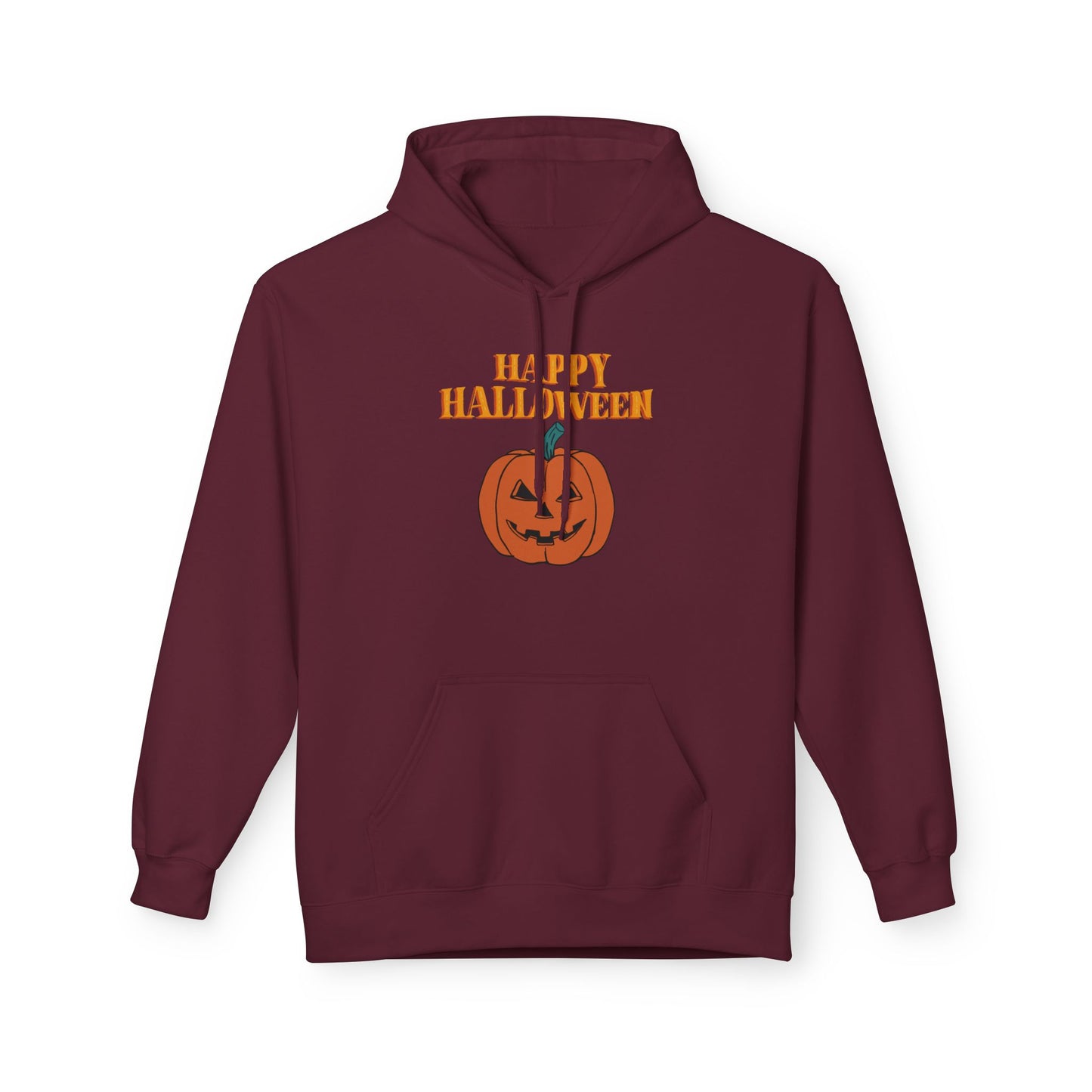 Halloween Pumpkin Hoodie, Unisex Fleece Pullover for Fall, Spooky Season Sweatshirt, October Celebration Gear, Trick or Treat Apparel