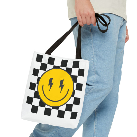 Cheerful Smiley Tote Bag, Fun Eco-Friendly Shopping Bag, Gift for Friends, Festival Essentials, Everyday Use