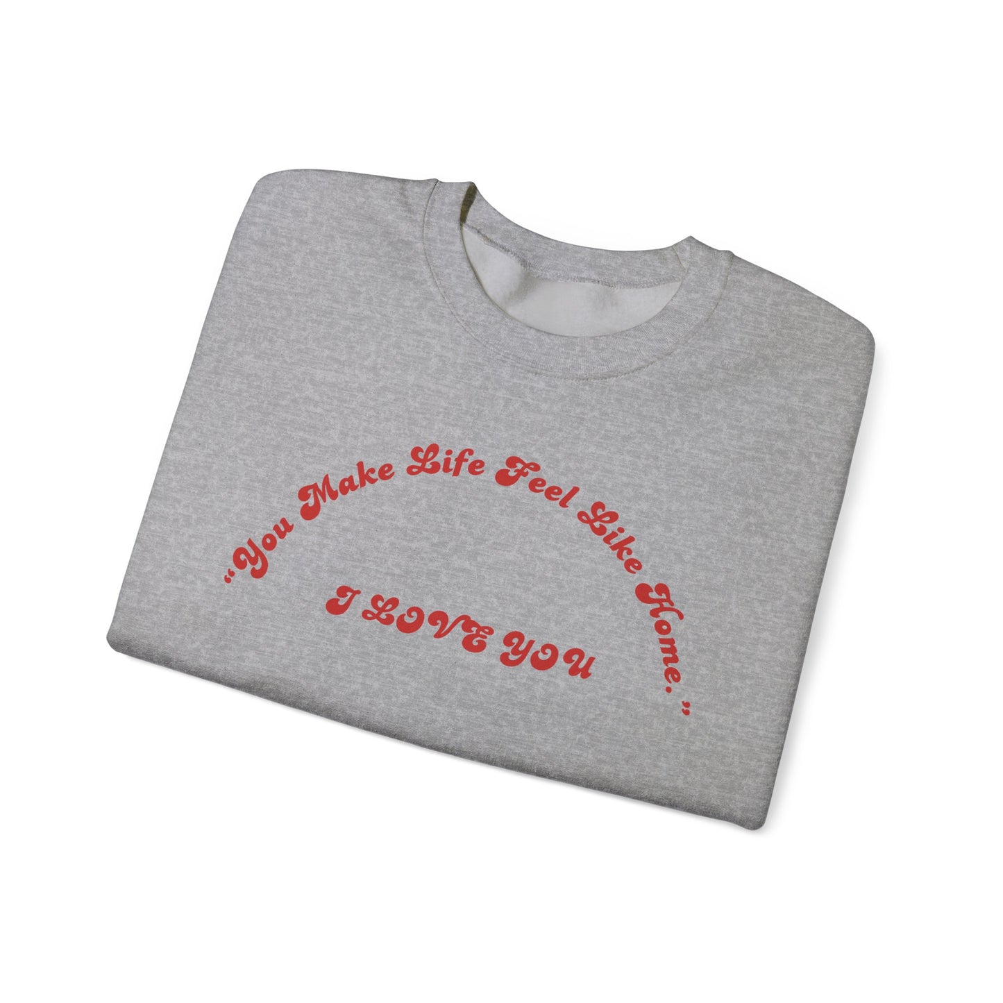 I Love You Crewneck Sweatshirt — Retro Red Script Valentine Sweatshirt