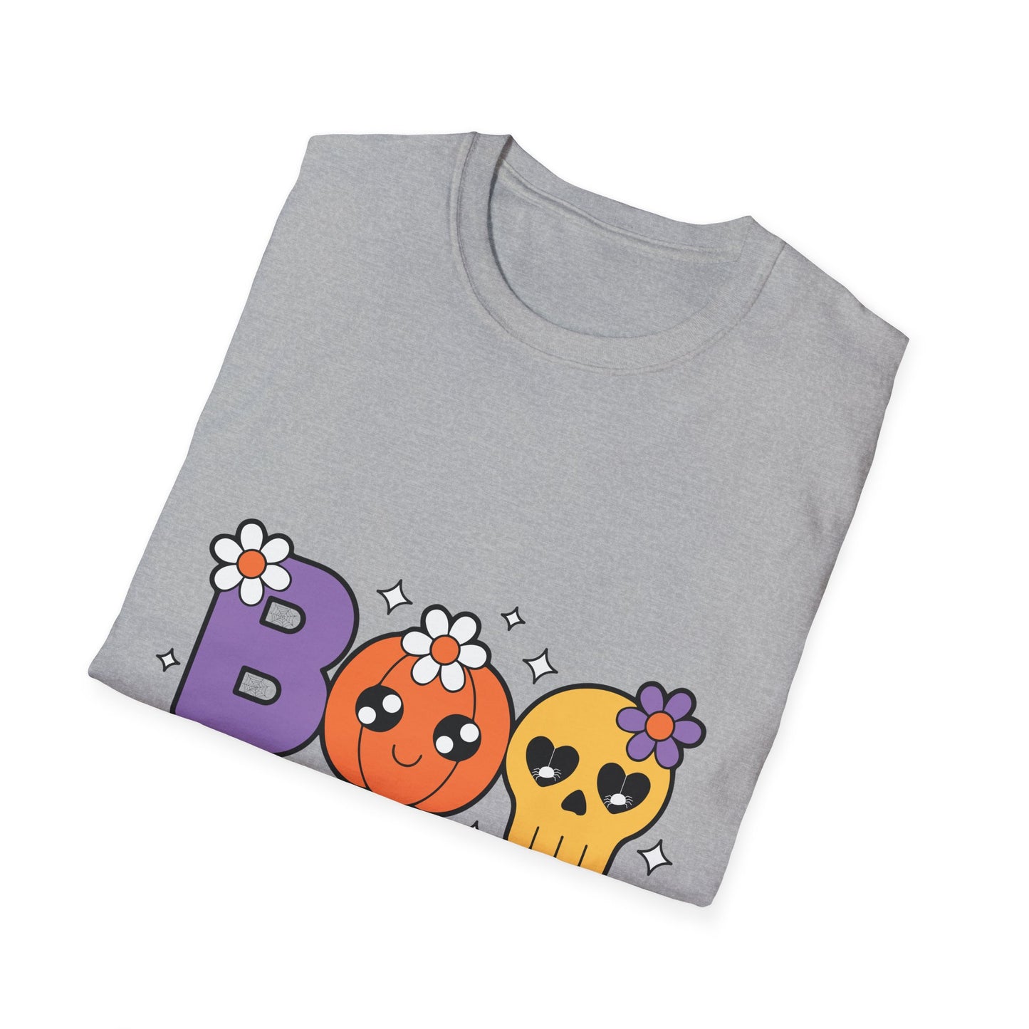 Whimsical Halloween T-Shirt with Boo Design, Cute Graphic Tee, Fall Fashion, Gift for October Birthdays, Spooky Season Apparel