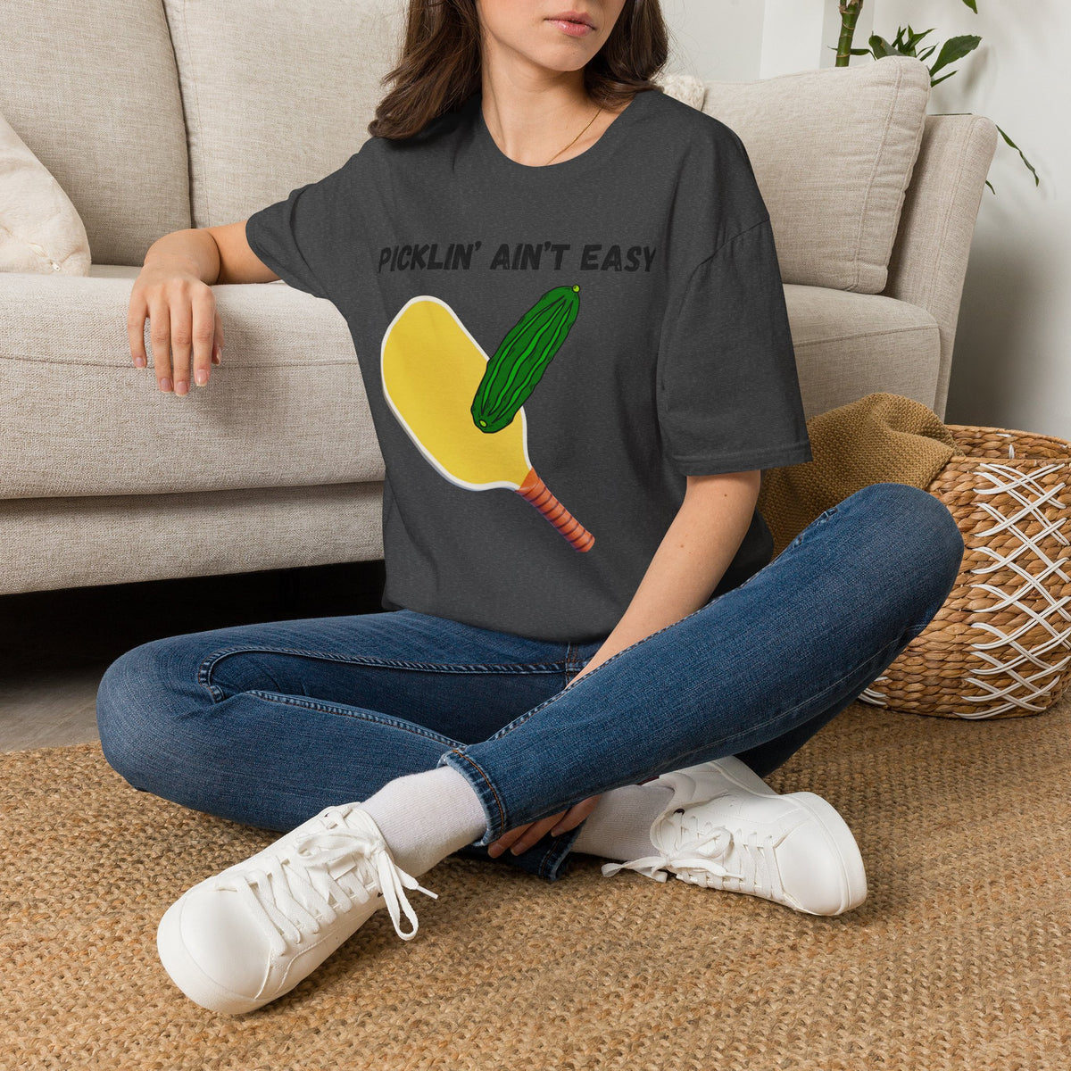 Picklin' Ain't Easy Pickleball Paddle T-Shirt | Funny Pickleball Shirt