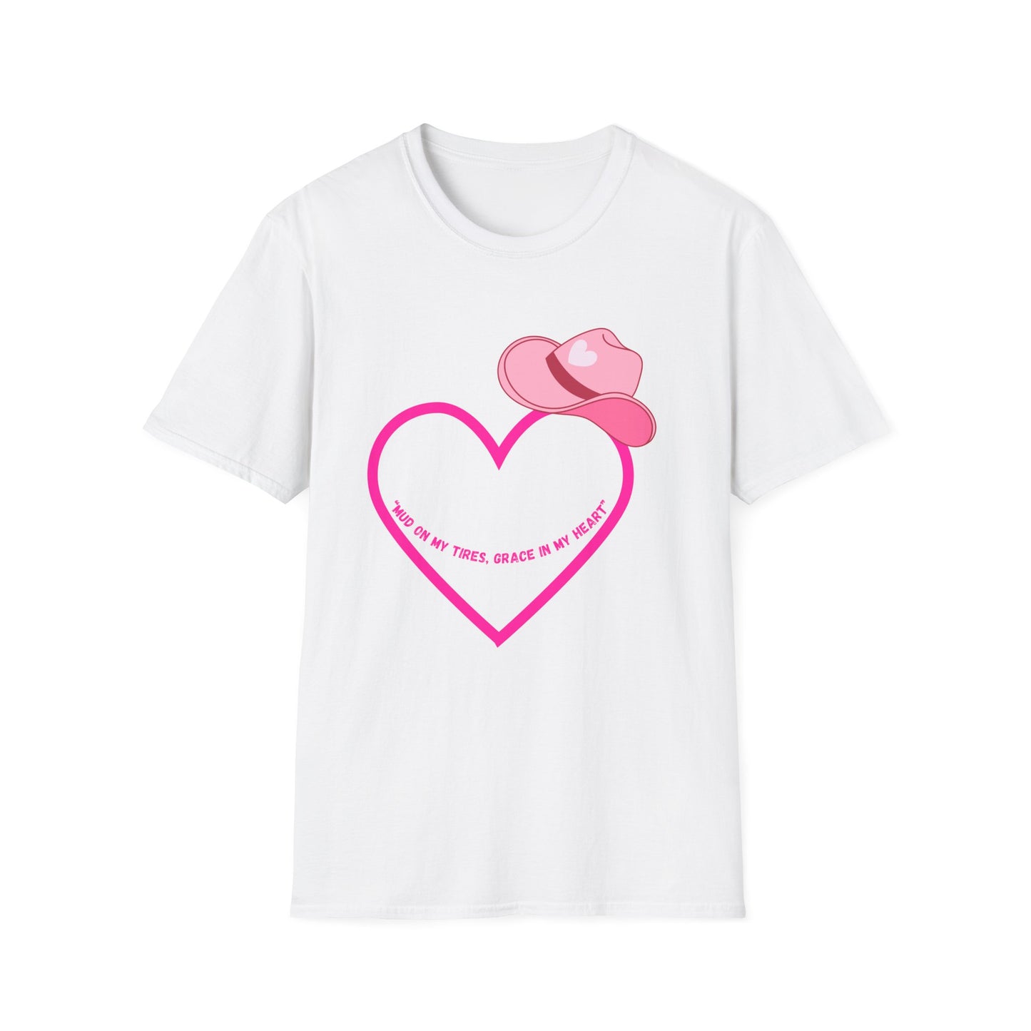 Pink Cowboy Hat Heart T-Shirt | Western Heart Graphic Tee