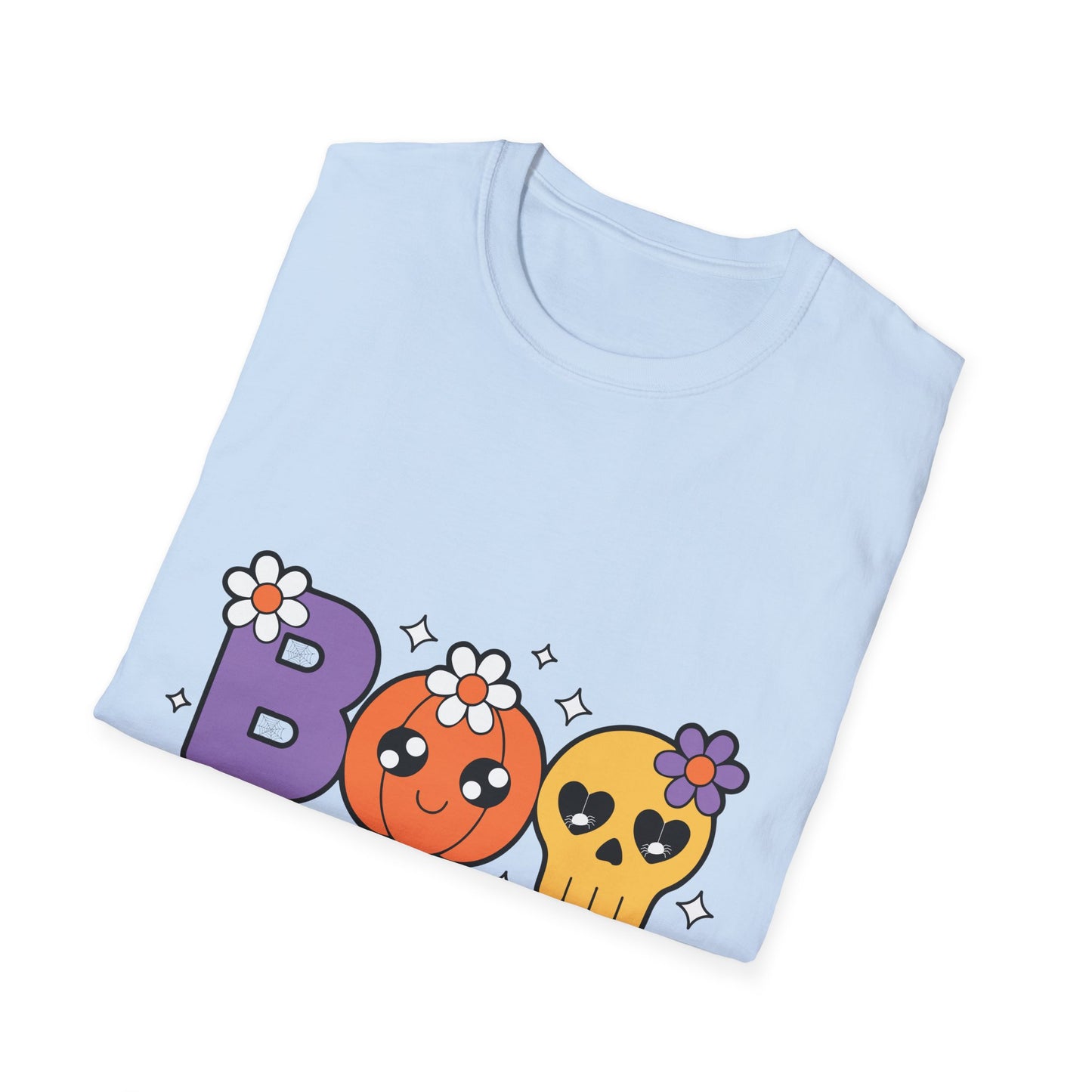Whimsical Halloween T-Shirt with Boo Design, Cute Graphic Tee, Fall Fashion, Gift for October Birthdays, Spooky Season Apparel