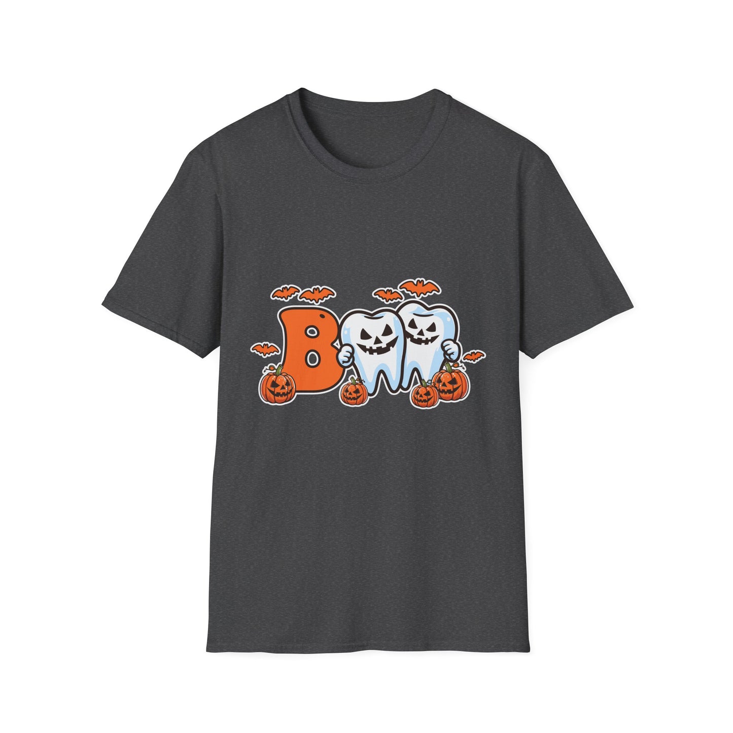 Halloween Themed Unisex Softstyle T-Shirt, Boo Shirt, Spooky Tee, Trick or Treat Shirt, Casual Halloween Wear, Fall Fashion