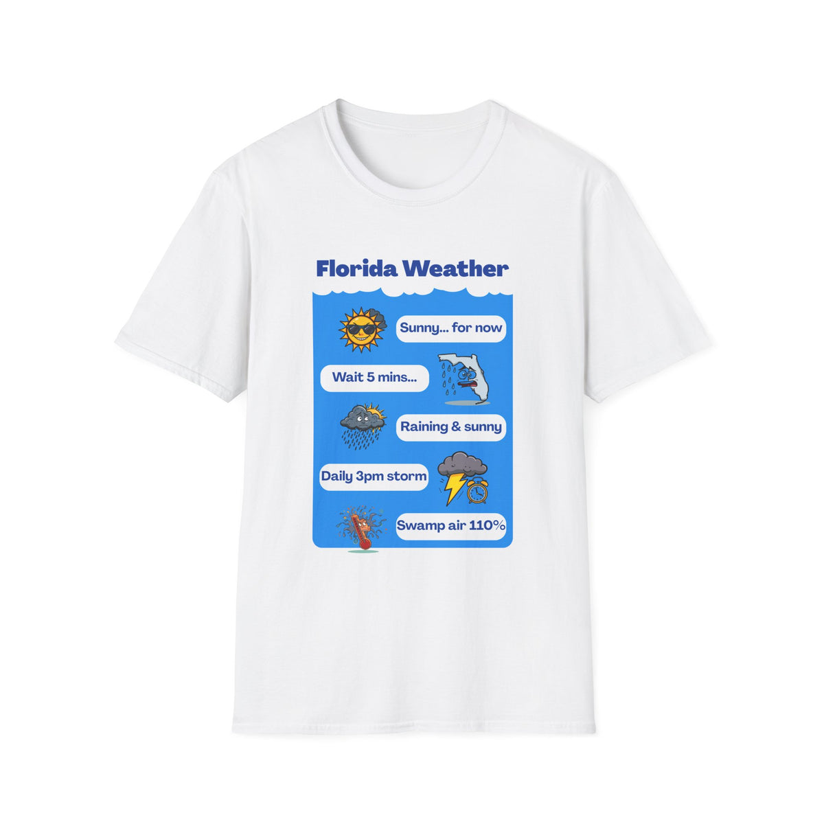 Florida Weather T-Shirt | Sunny... for now text graphic