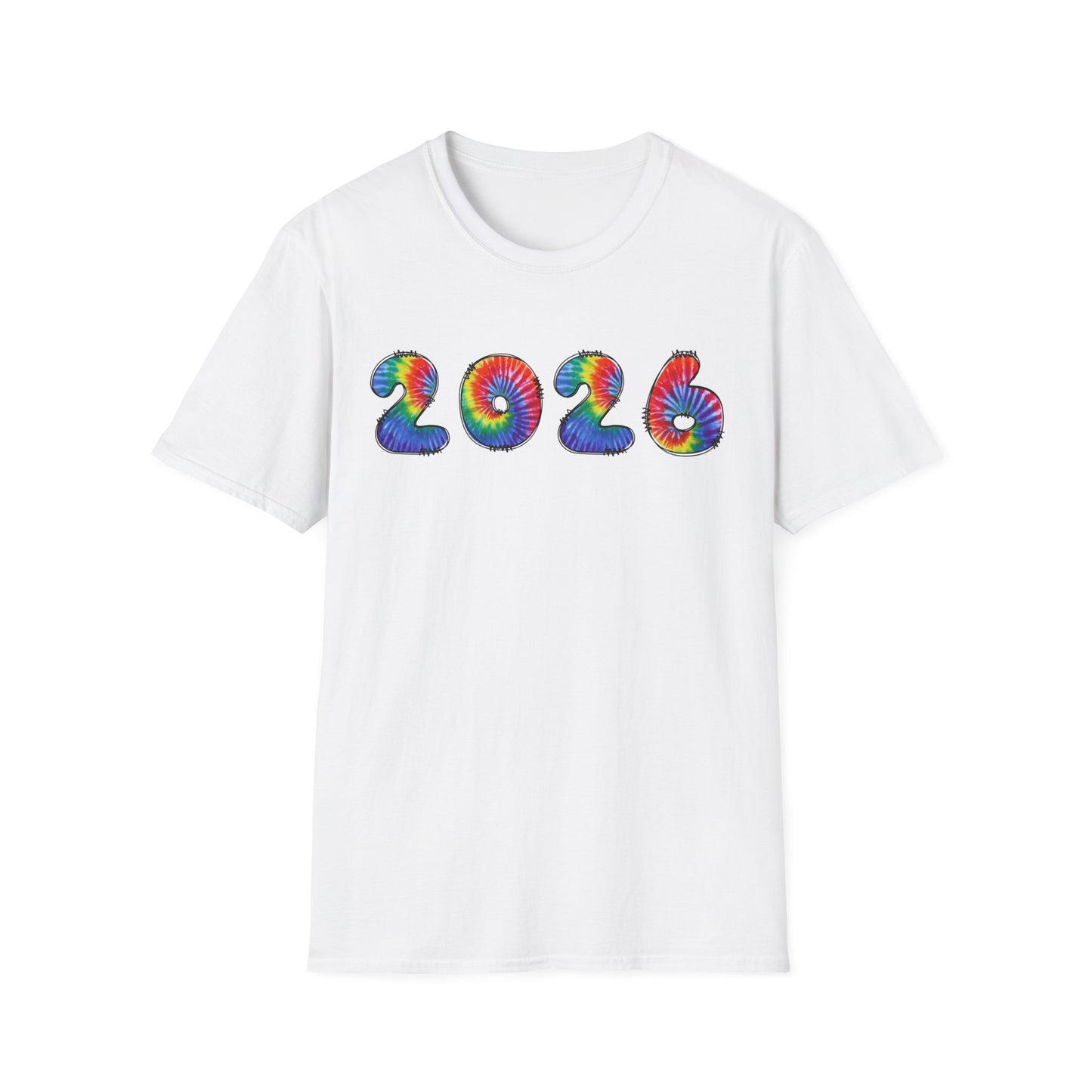 Tie Dye 2026 T-Shirt | Colorful Swirl Number Tee