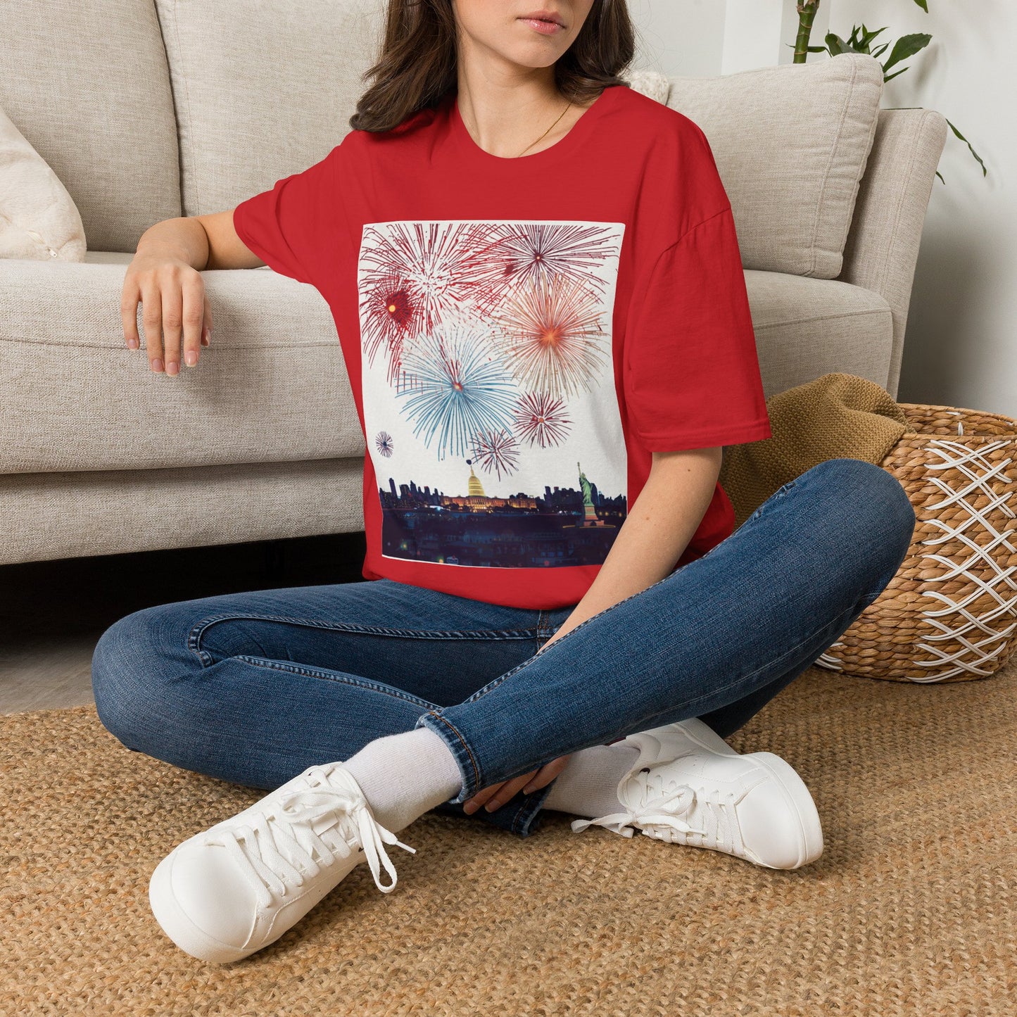Fireworks Burst T-Shirt | Patriotic Sparkler Celebration Tee