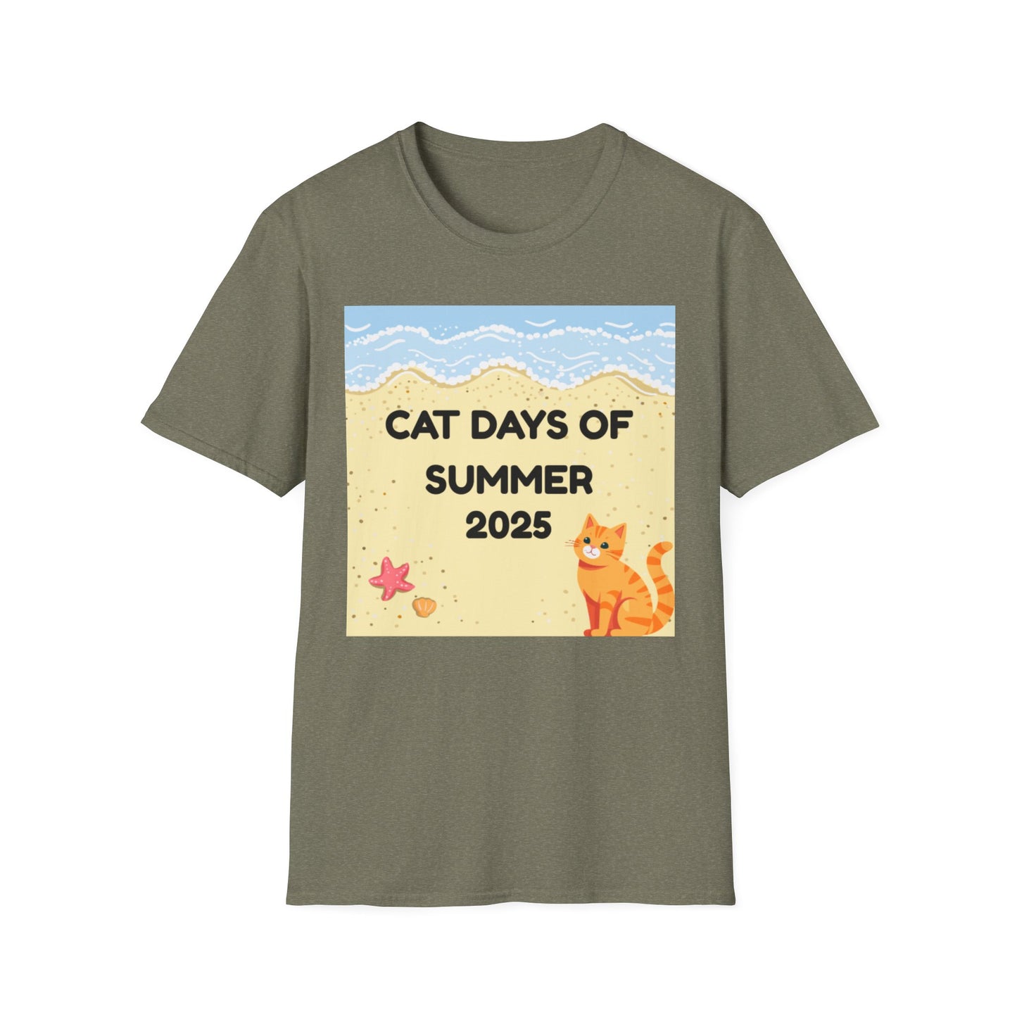 Cat Days of Summer T-Shirt, Fun Summer Tee, Cat Lover Gift, Beach Vibe Shirt, Summer Party Attire, 2025 Celebration T-Shirt