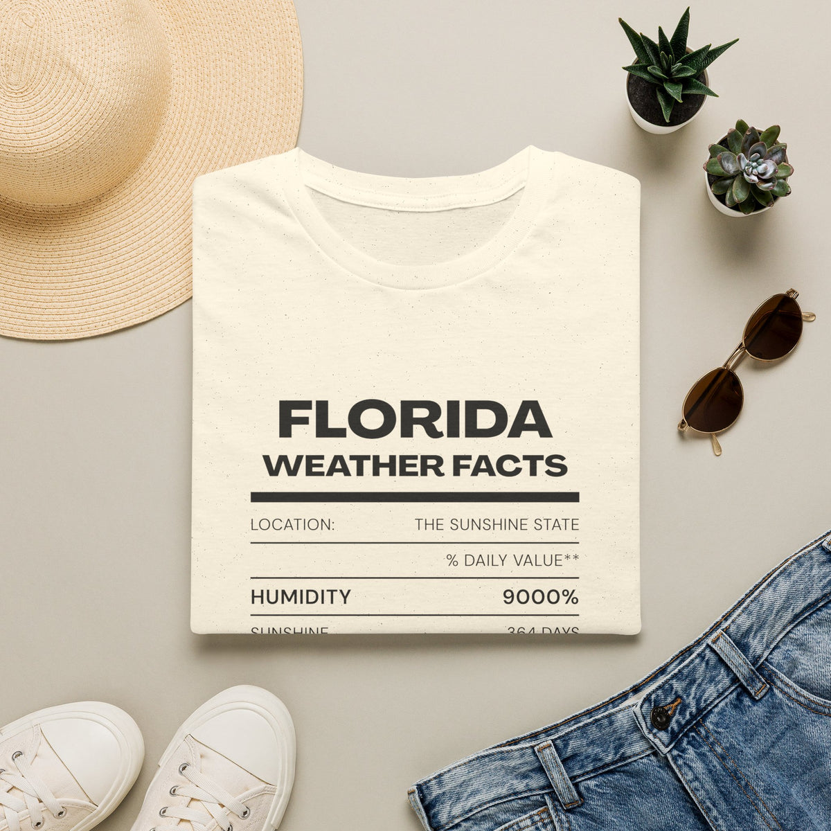 Florida Weather Facts T-Shirt | Humidity 9000% Graphic Tee