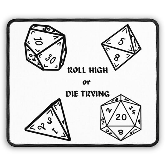 Dungeons & Dragons Gaming Mouse Pad, Roll High or Die Trying, Gamer Gift, Desk Accessories, RPG Decor, Nerdy Home Office