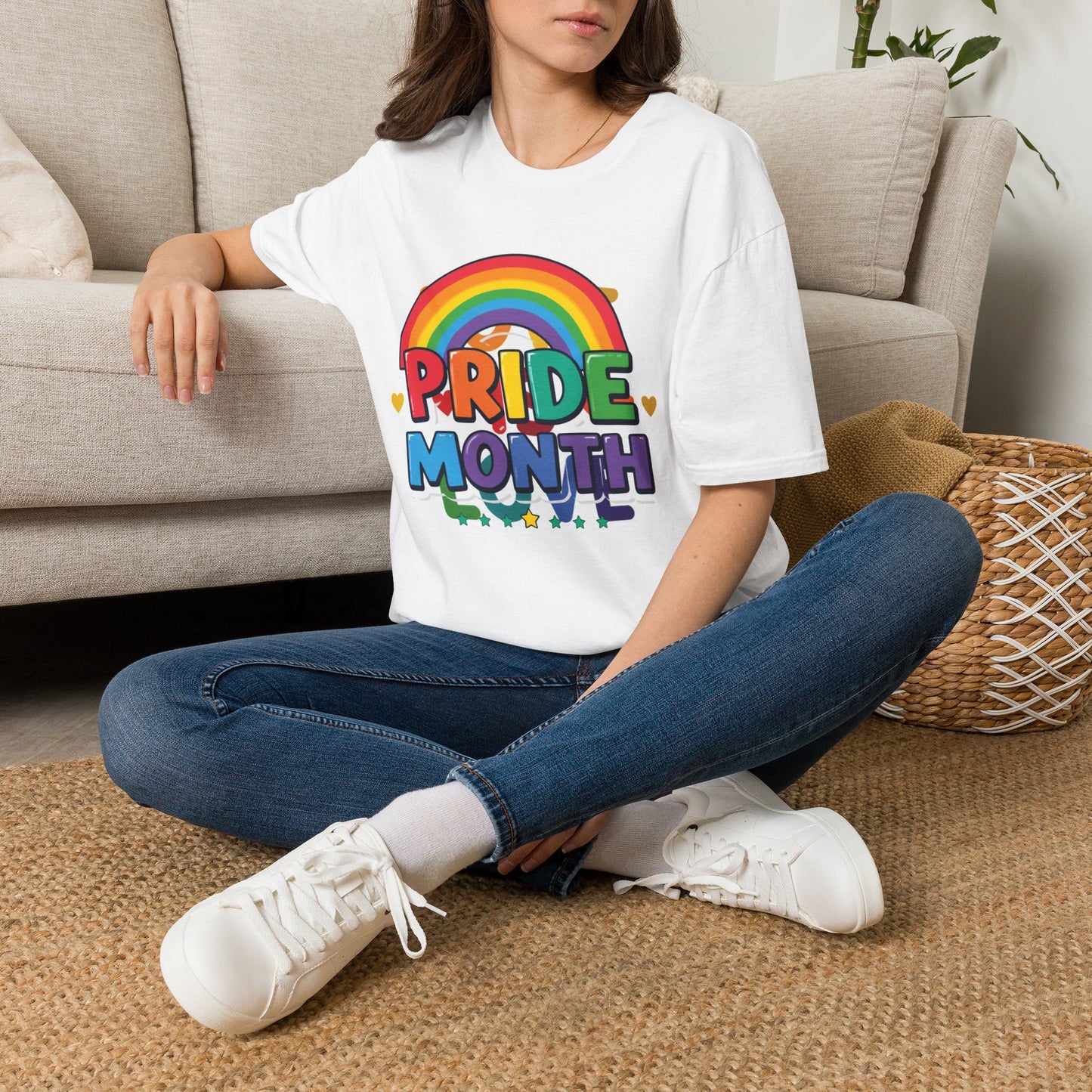 Pride Month rainbow design T-Shirt | LGBTQ colorful lettering