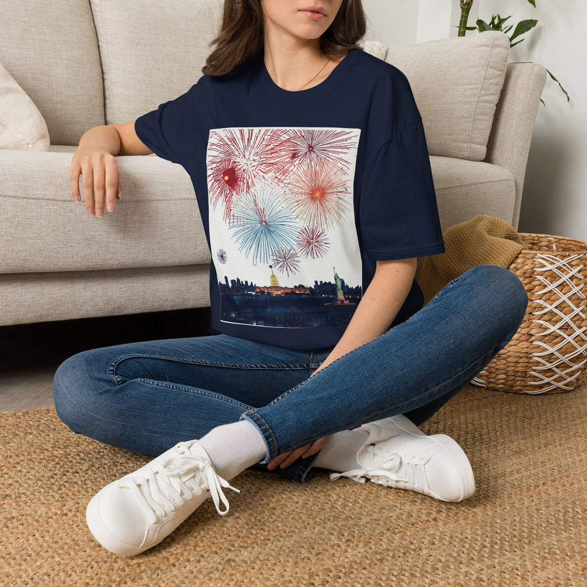 Fireworks Burst T-Shirt | Patriotic Sparkler Celebration Tee