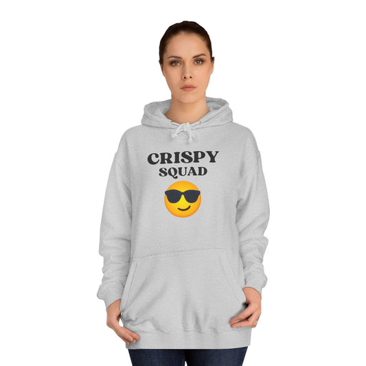 Crispy Squad Unisex College Hoodie, Funny Hoodie for Students, Casual Sweatshirt, Gift for College Friends, Fall Apparel