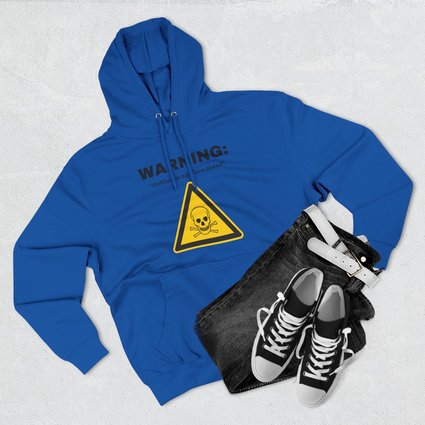 Warning Toxic Chemical Skull Triangle Hoodie | Hazard Symbol Graphic