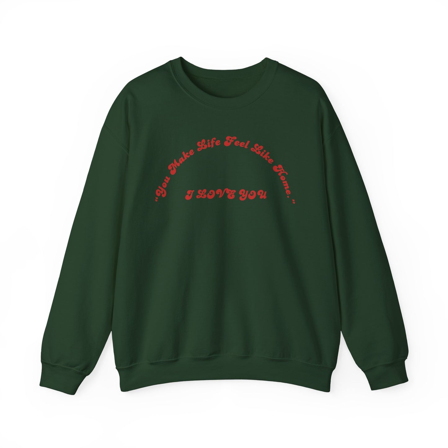I Love You Crewneck Sweatshirt — Retro Red Script Valentine Sweatshirt