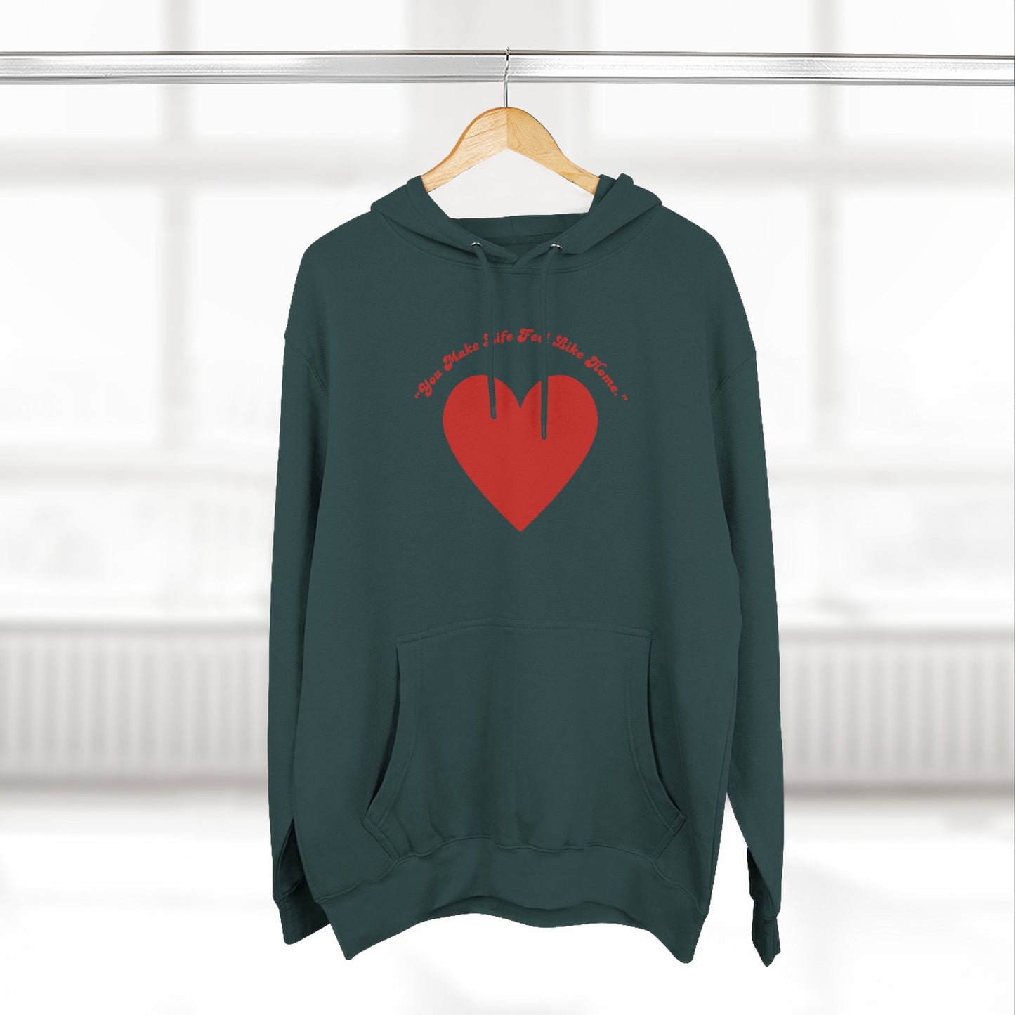 Red Heart Illustration Hoodie | Simple Minimal Love Graphic
