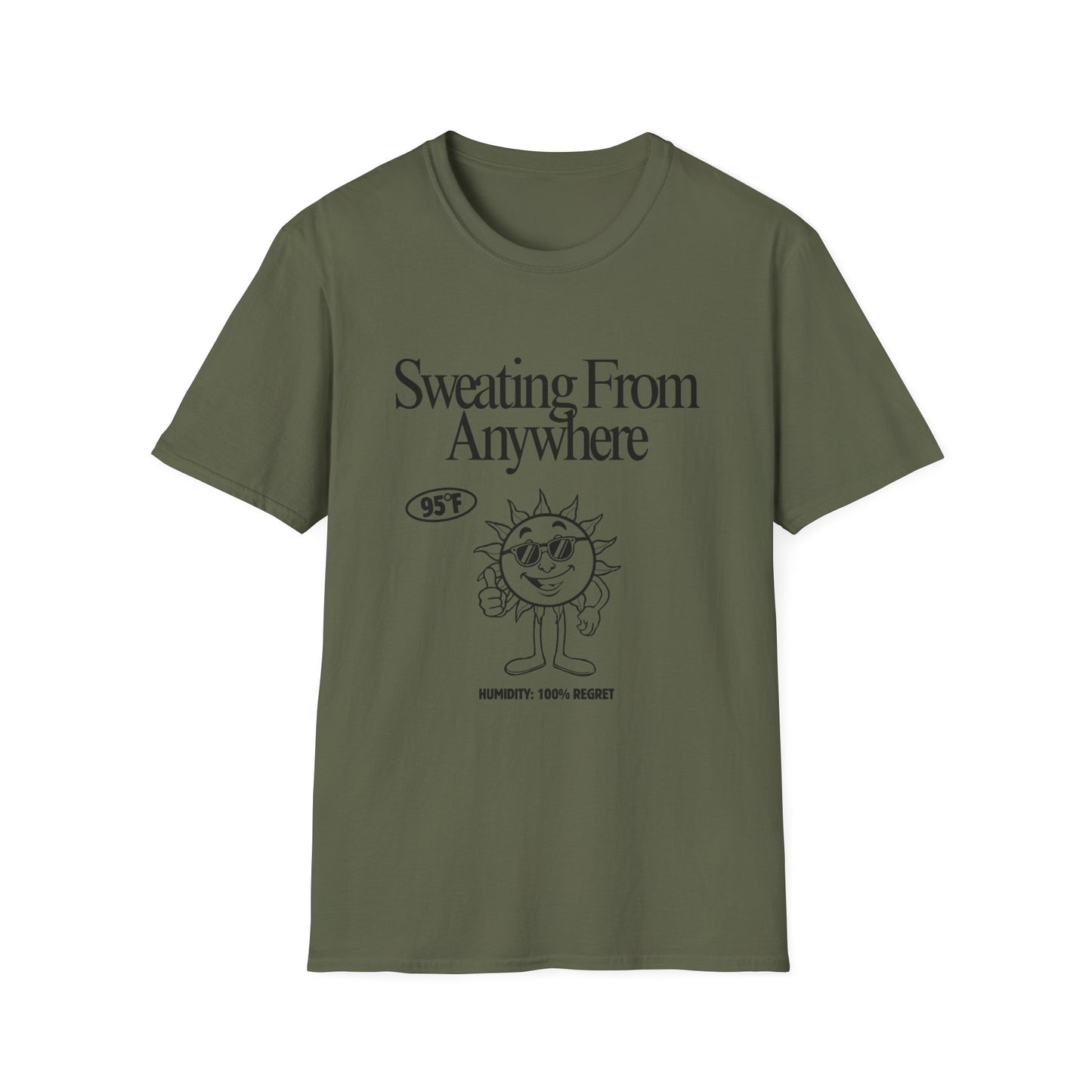 Sweating From Anywhere T-Shirt | Retro Sun Graphic 95F
